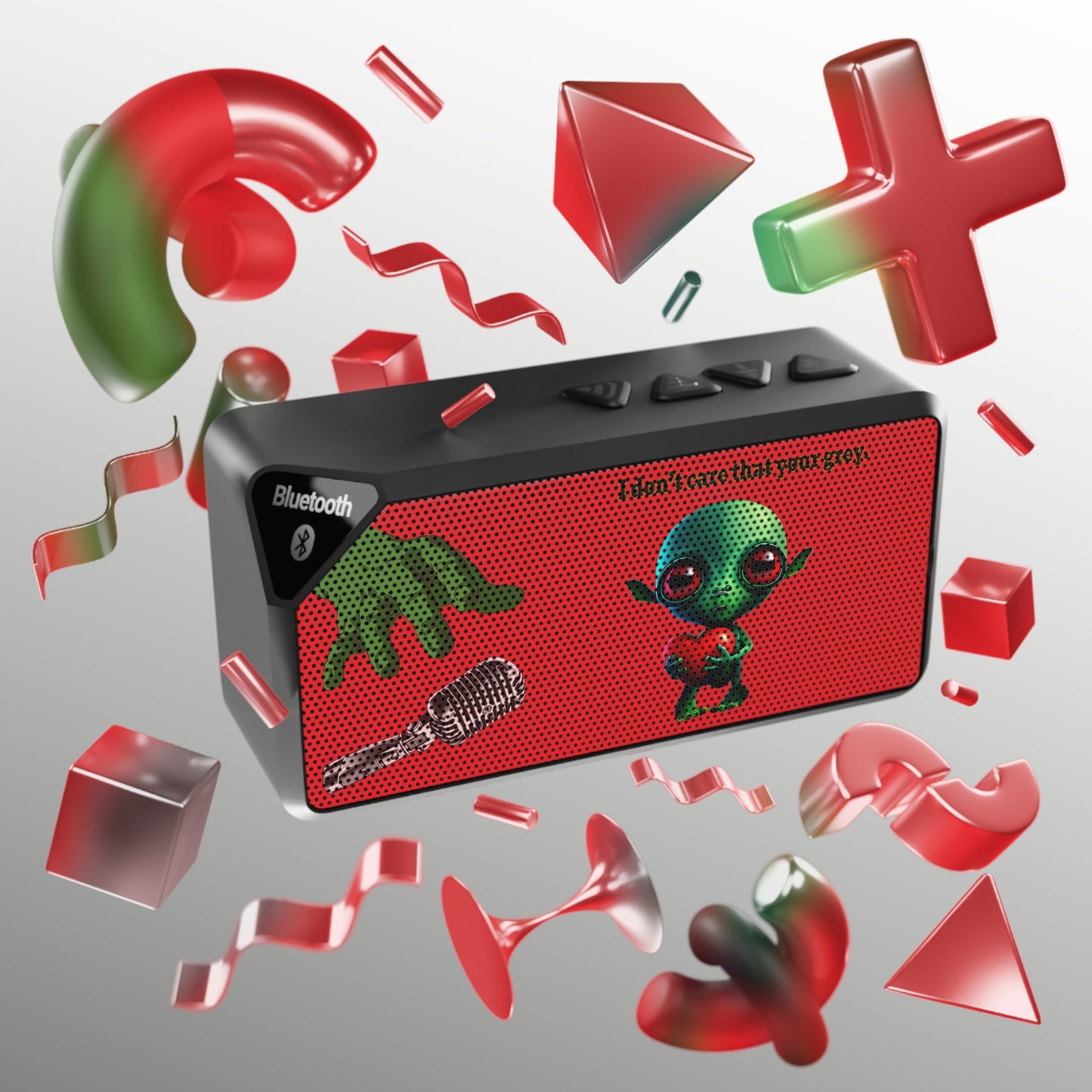 I don't care that your grey - Jabba Bluetooth Speaker (red)