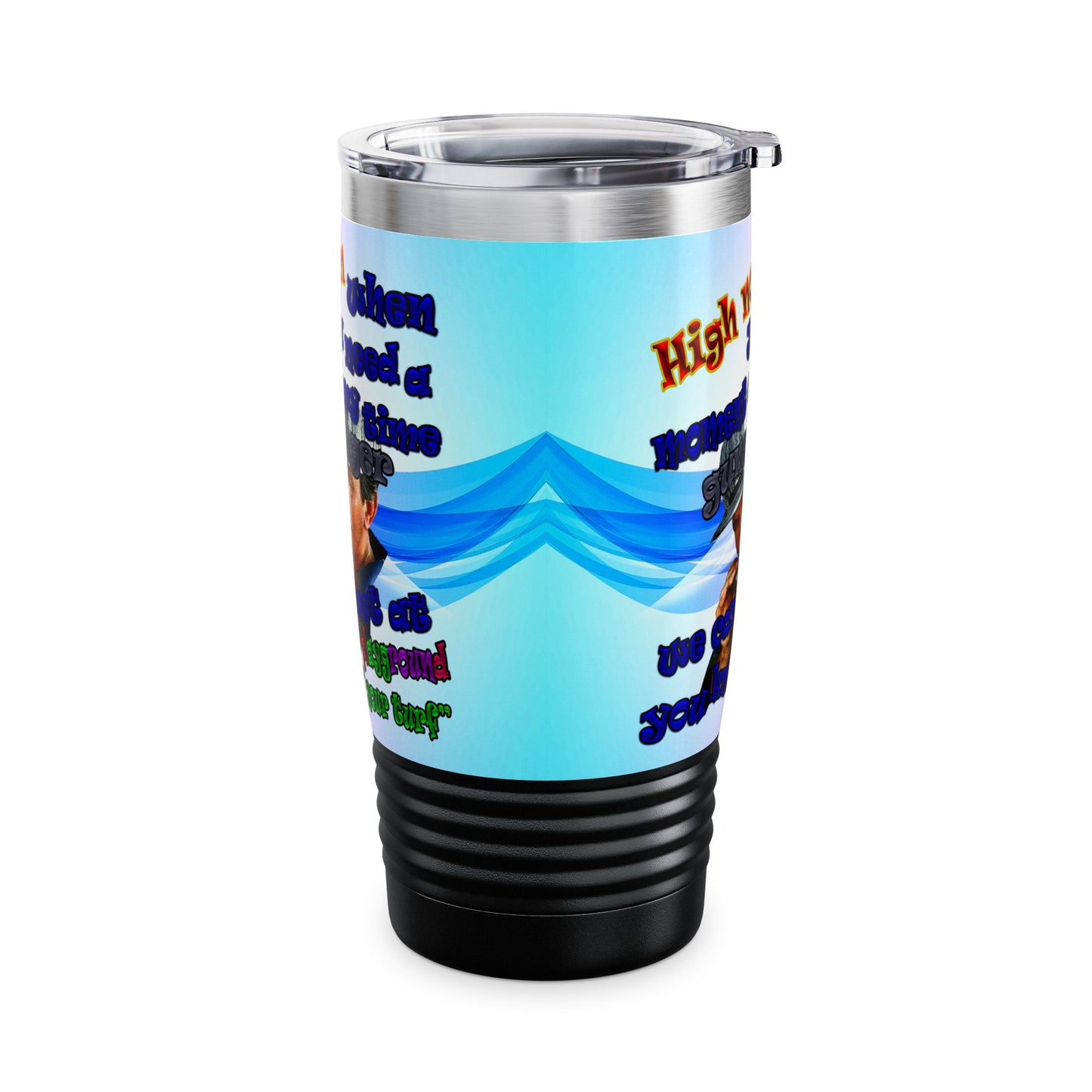 high noon - Ringneck Tumbler, 20oz (light blue-pink wave)