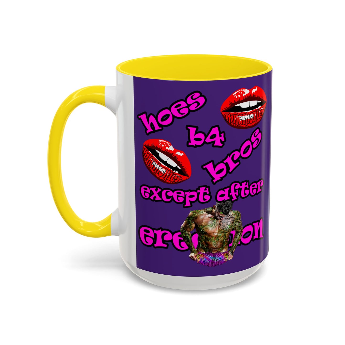 hoes b4 bros - Accent Mug (purple)