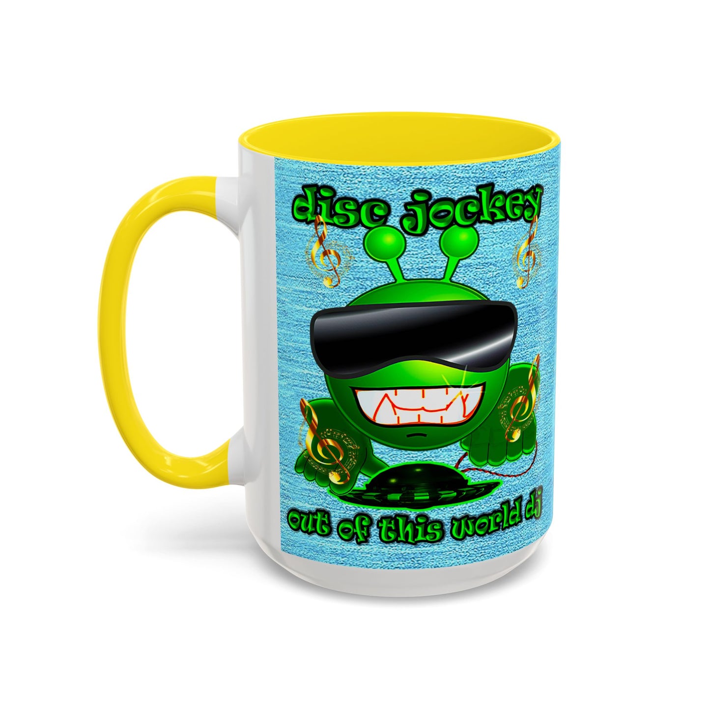 disc jockey - Accent Mug (faded dark blue)