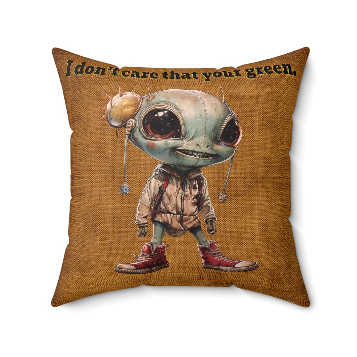 I don't care that your grey - Faux Suede Square Pillow - (dichromatic brown papyrus)