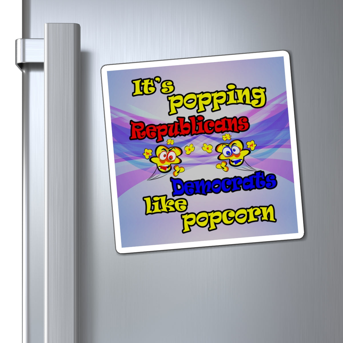 popping like popcorn - Magnets - (light blue-pink wave)
