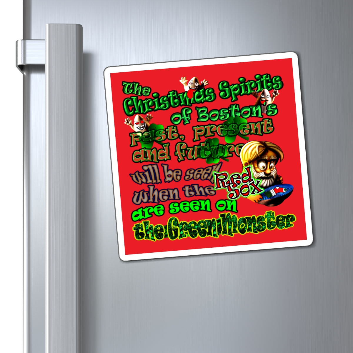 christmas spirits of boston - Magnets - (red)