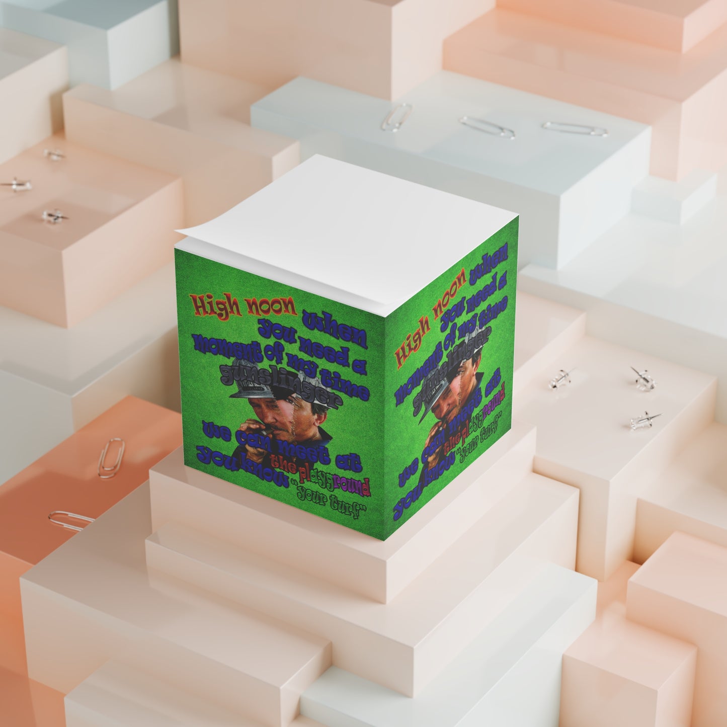 high noon - note cube (green turf)