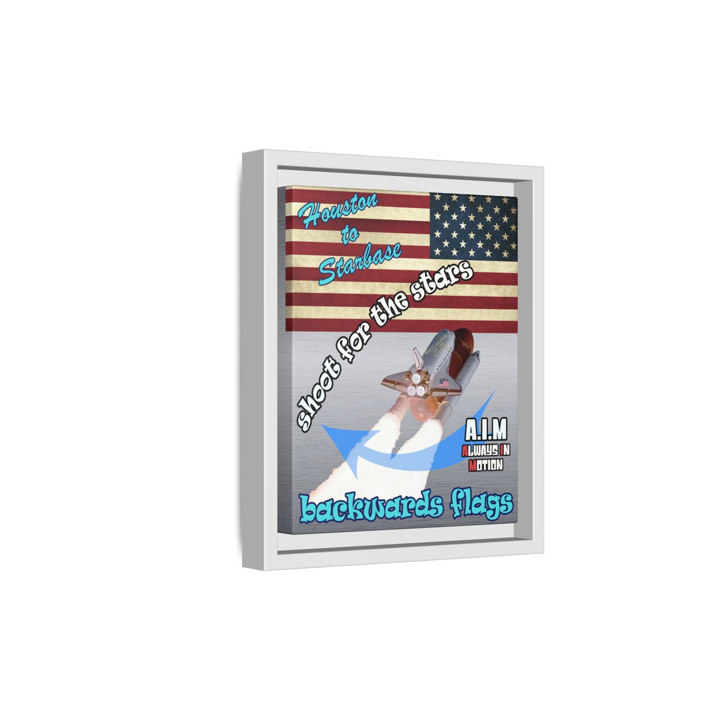 shoot for the stars - framed canvas art (brushed nickel)
