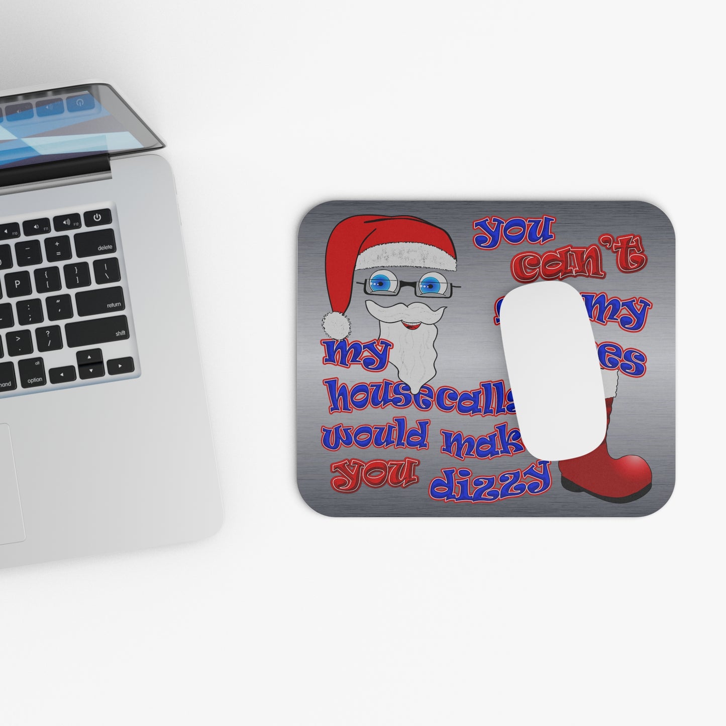 santa's shoes - Mouse Pad (Rectangle) (brushed nickel)