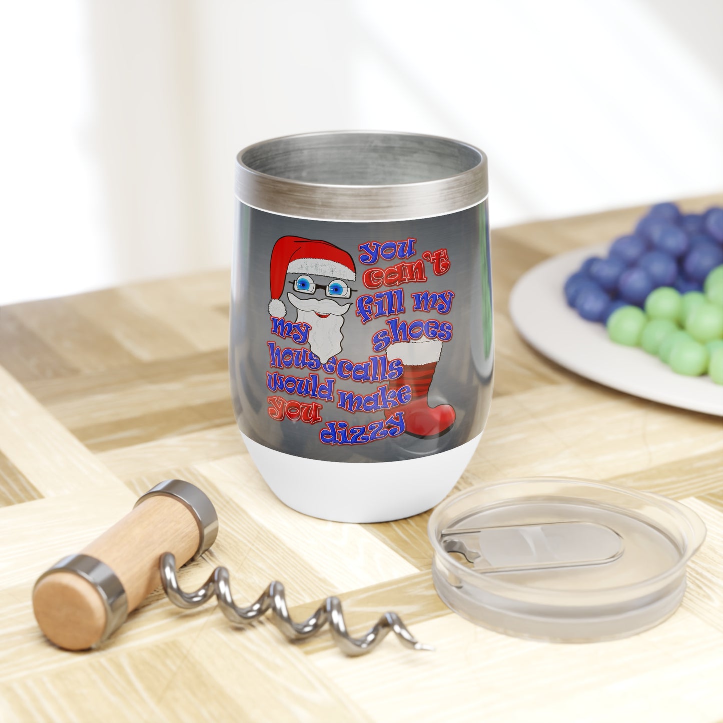 santa's shoes - Chill Wine Tumbler (grey-light grey)