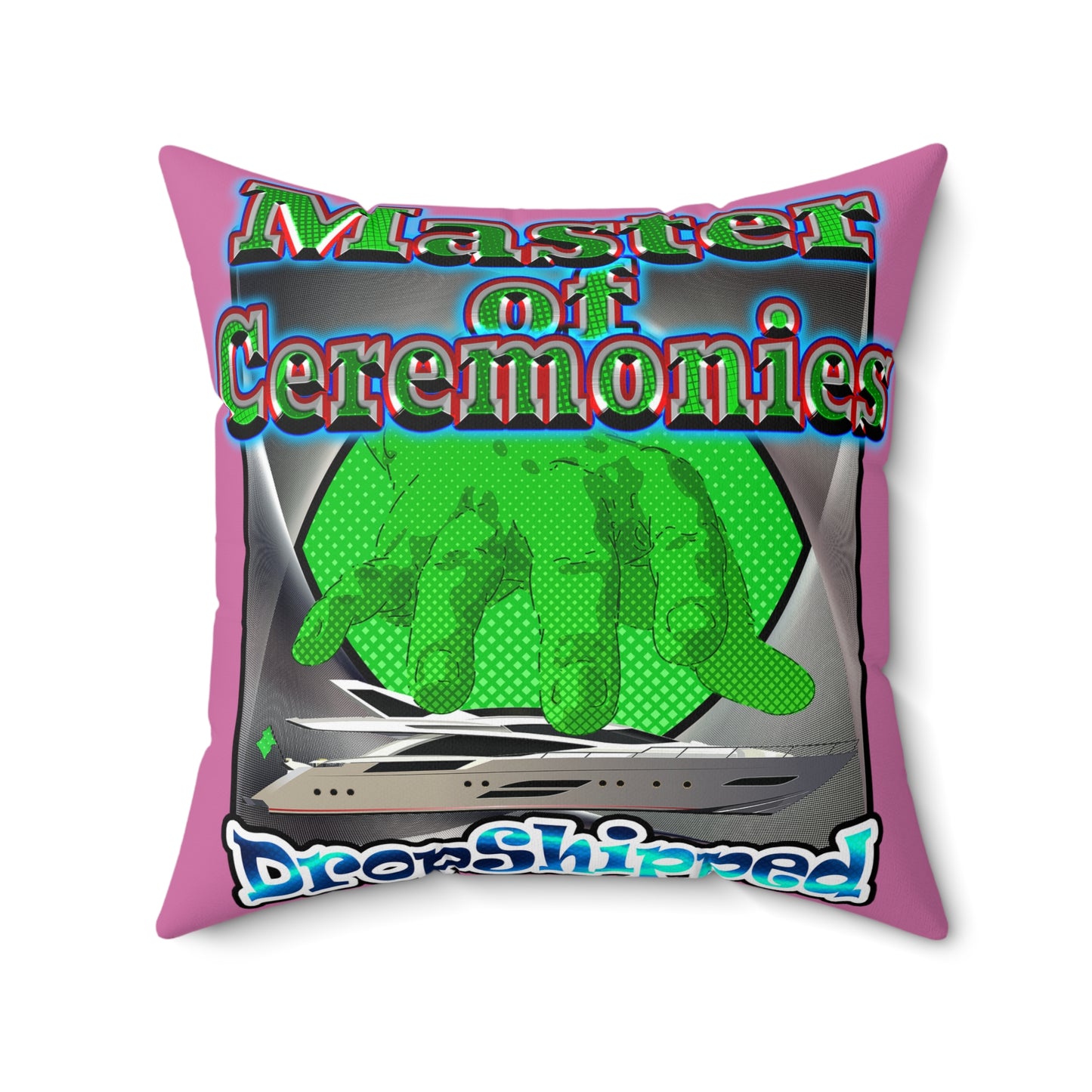 logo - Faux Suede Square Pillow - (light pink)