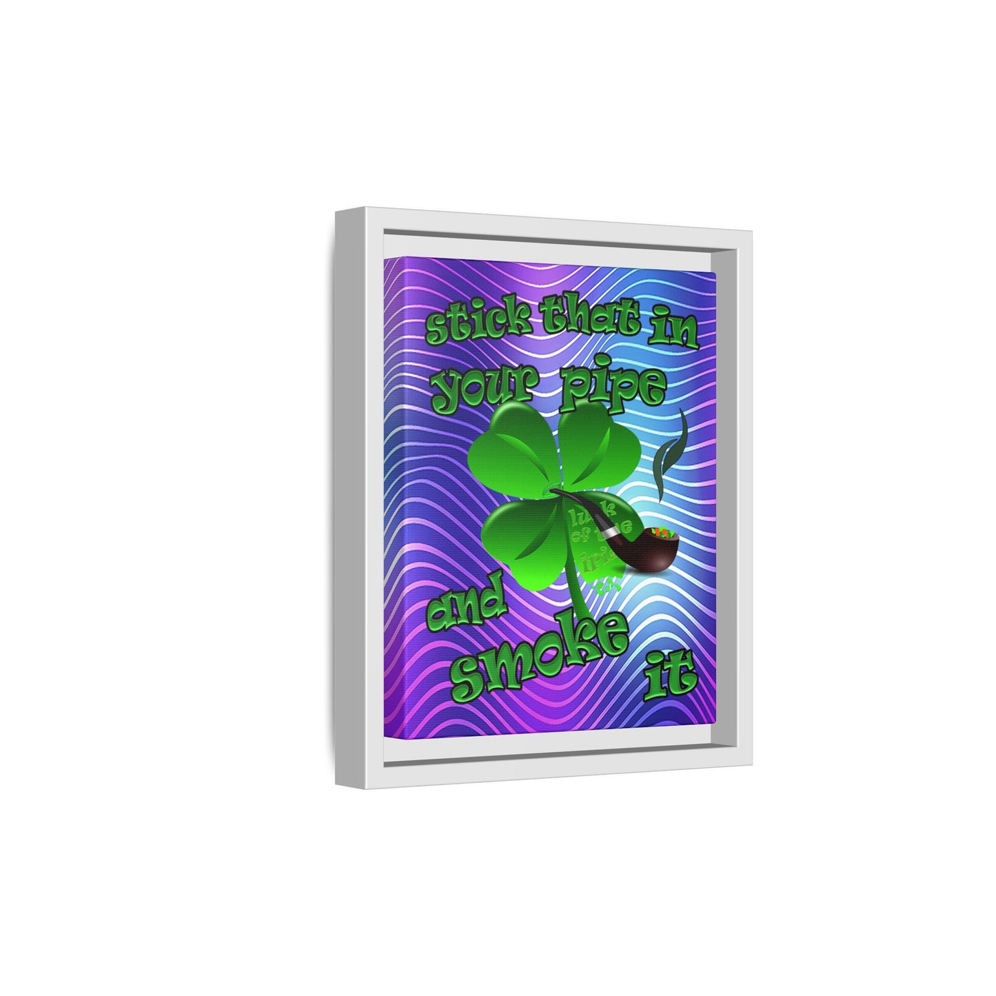 stick that in your pipe and smoke it - framed canvas art (purple wave)