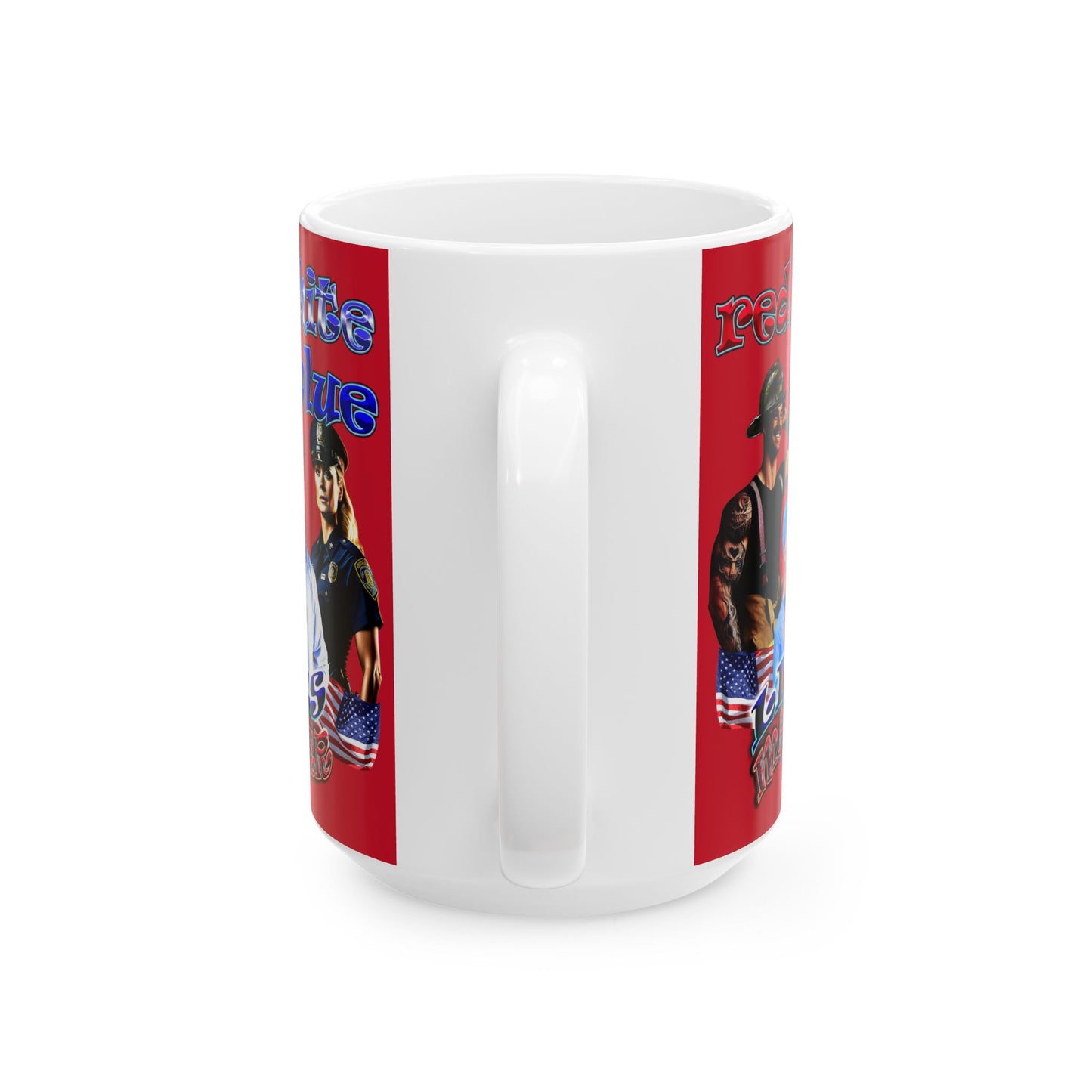 rw&b lives matter - White Mug (dark red)