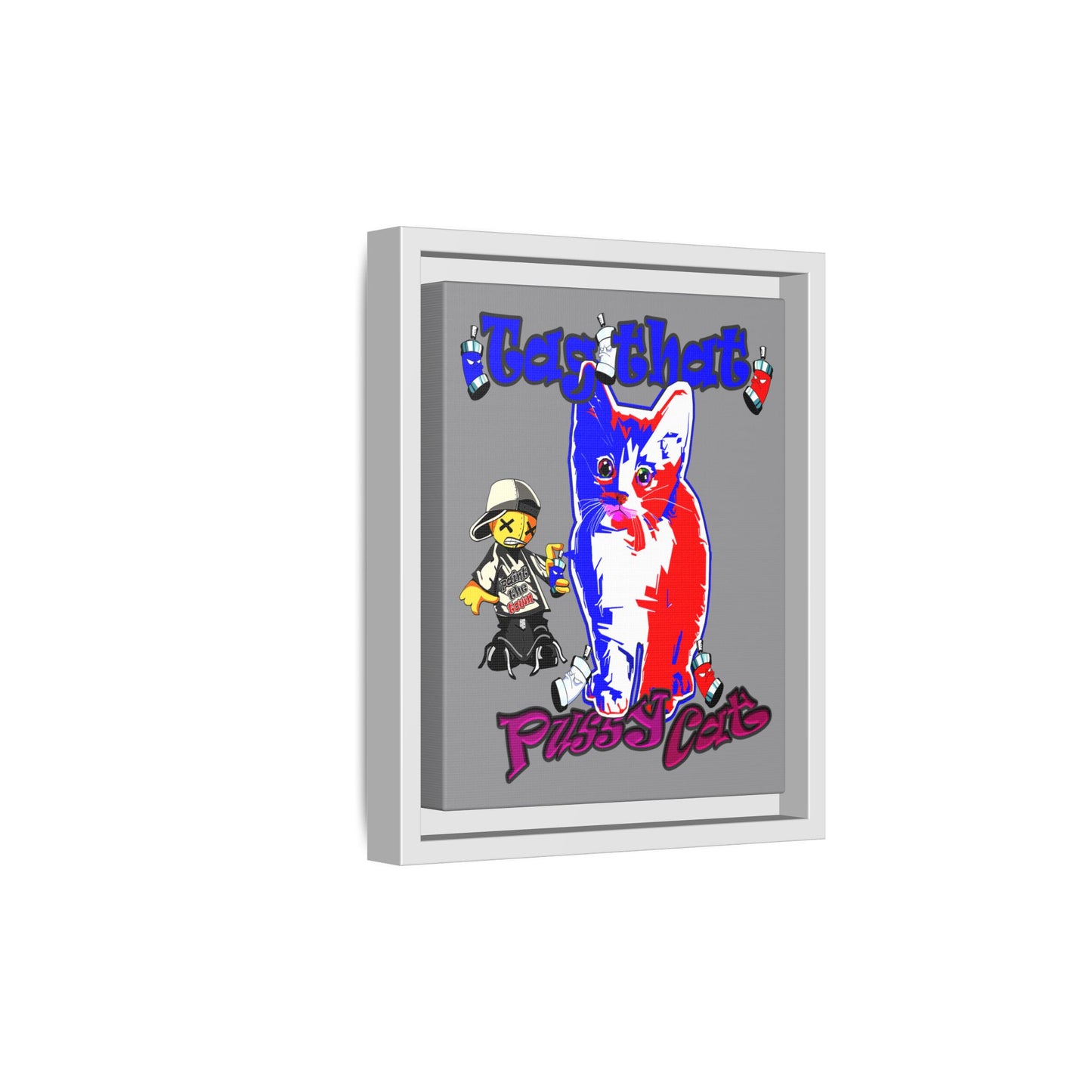 tag that - framed canvas art (grey)