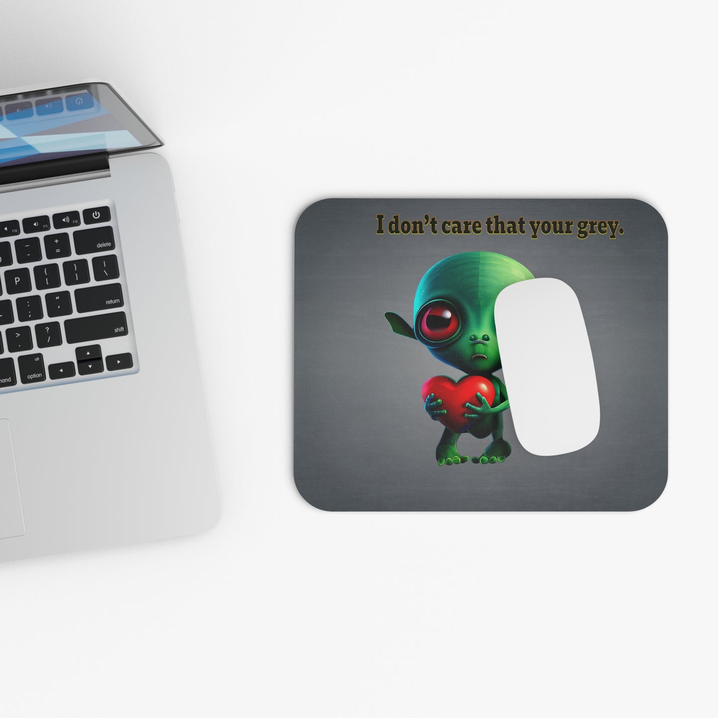 I don't care that your grey - Mouse Pad (Rectangle) (grey-light grey)