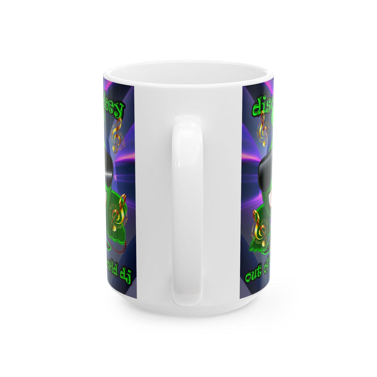 disc jockey - White Mug (grey-pink wave)