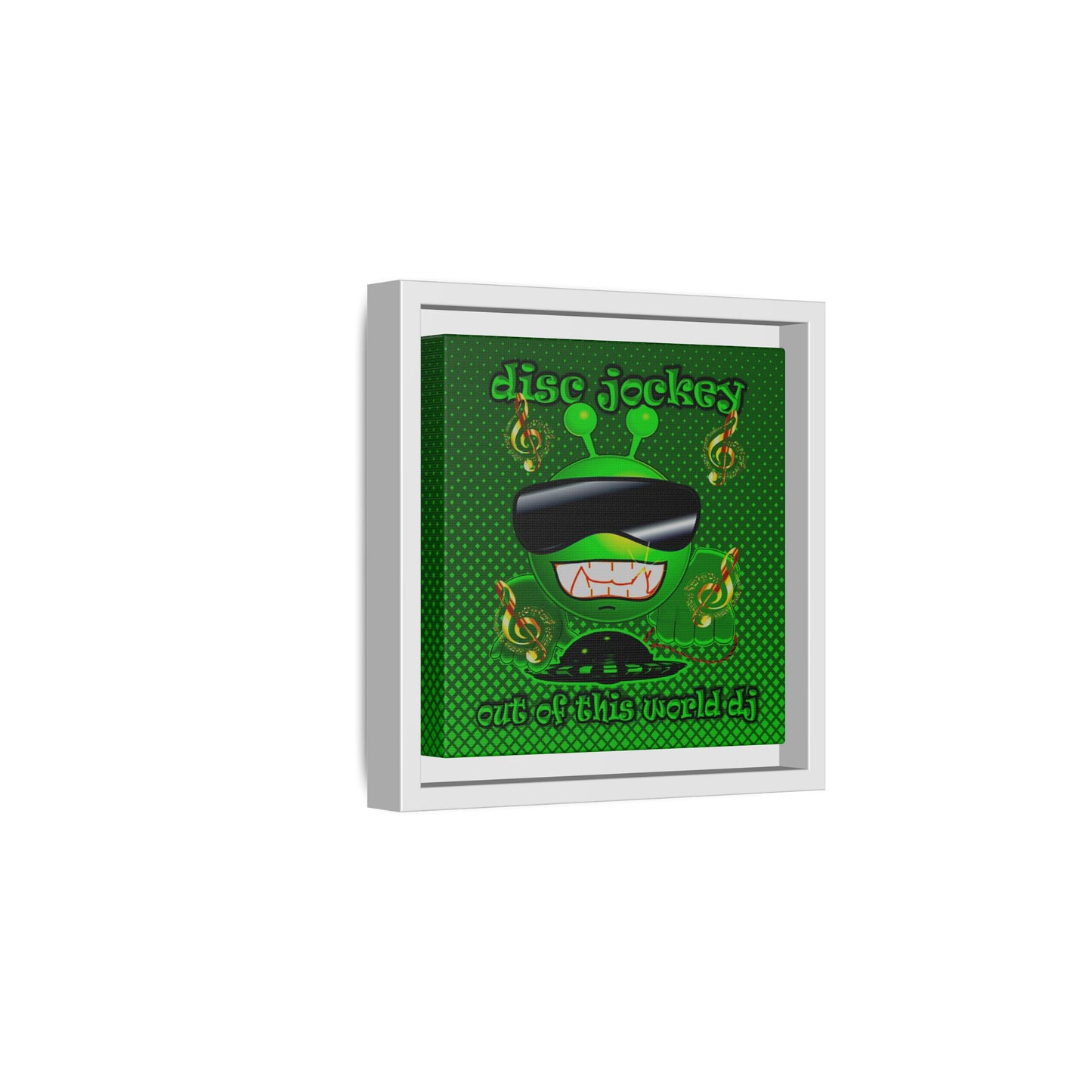 disc jockey - framed canvas art (logo green)