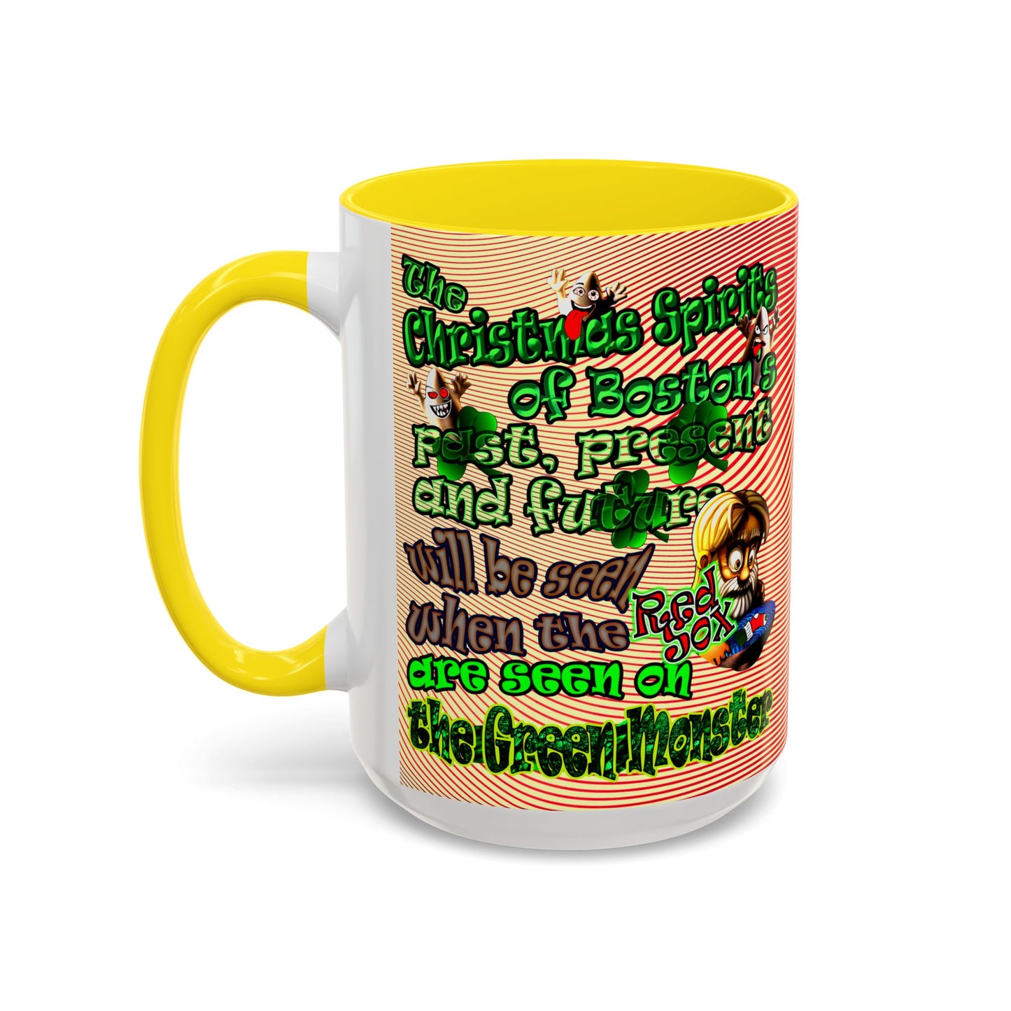 christmas spirits of boston - Accent Mug (yellow-orange wave)