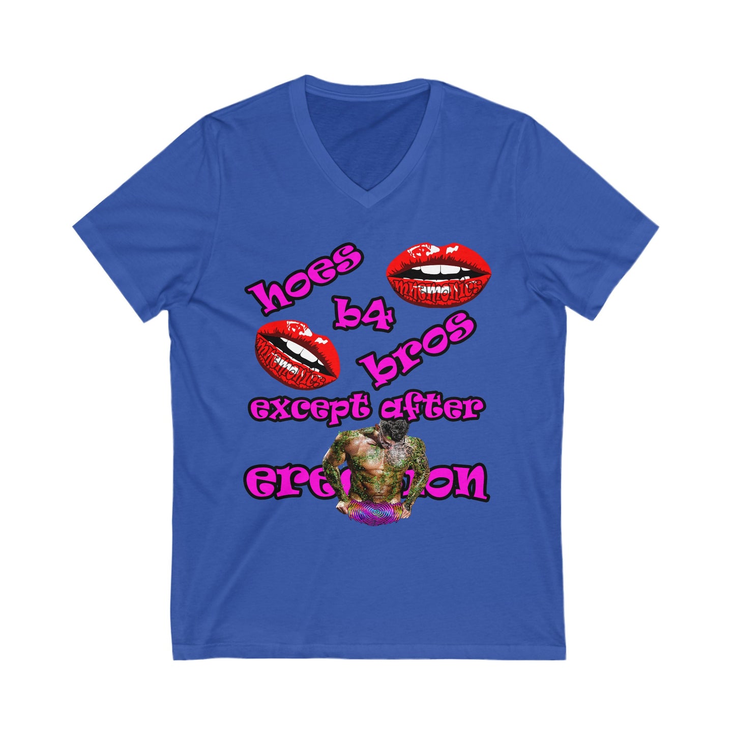hoes b4 bros - Unisex Jersey Short Sleeve V-Neck Tee