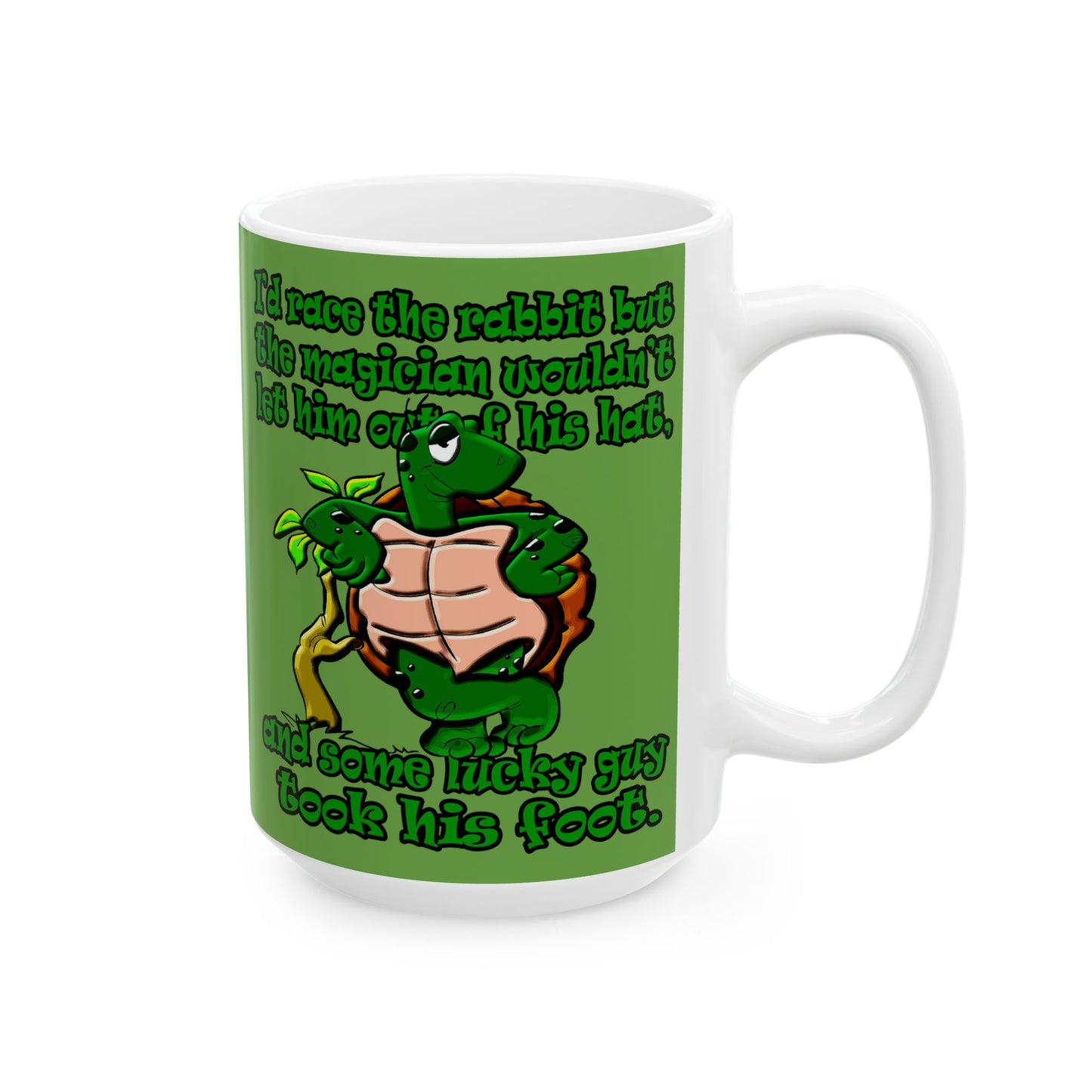 turtle race - White Mug (green)