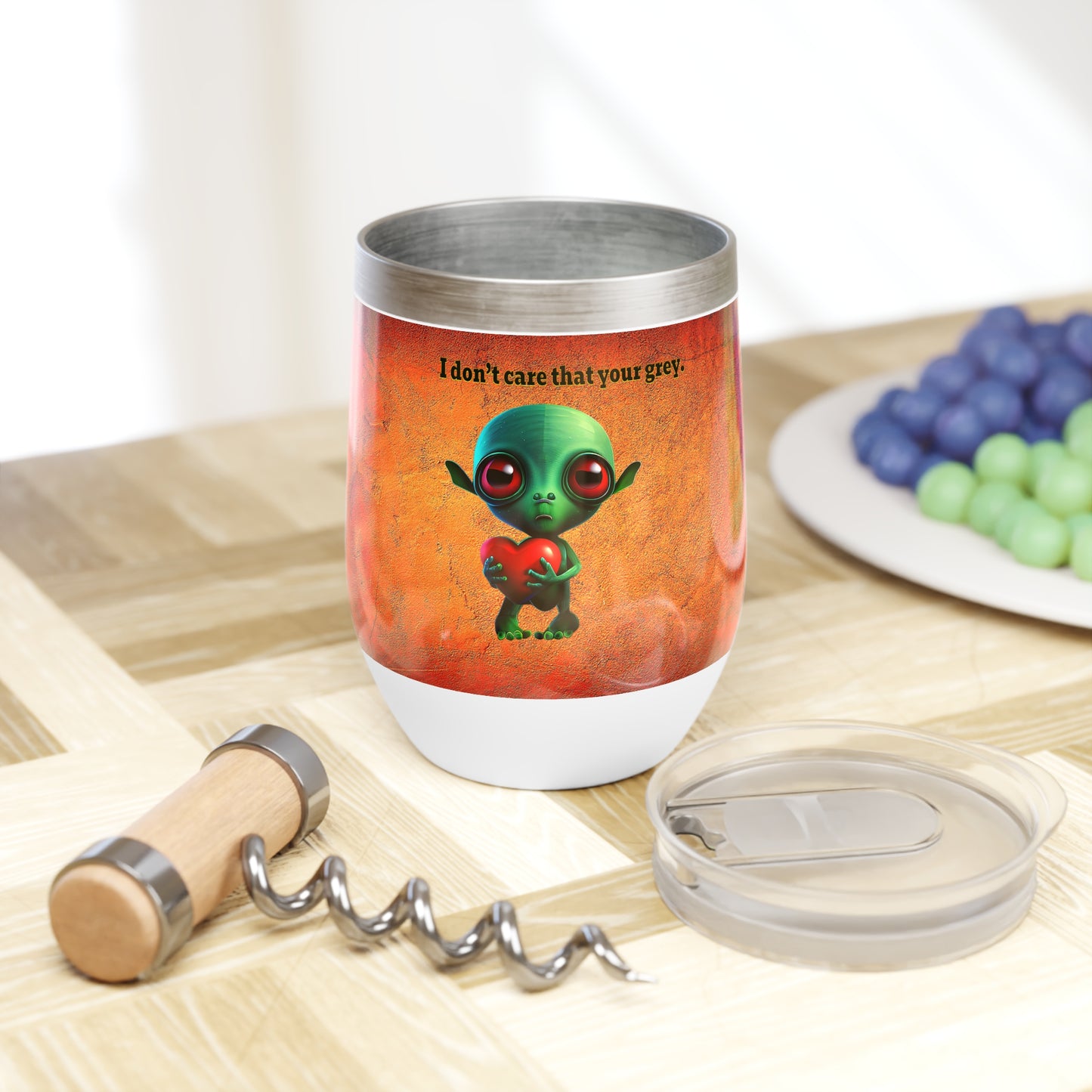 I don't care that your grey - Chill Wine Tumbler (burnt orange)