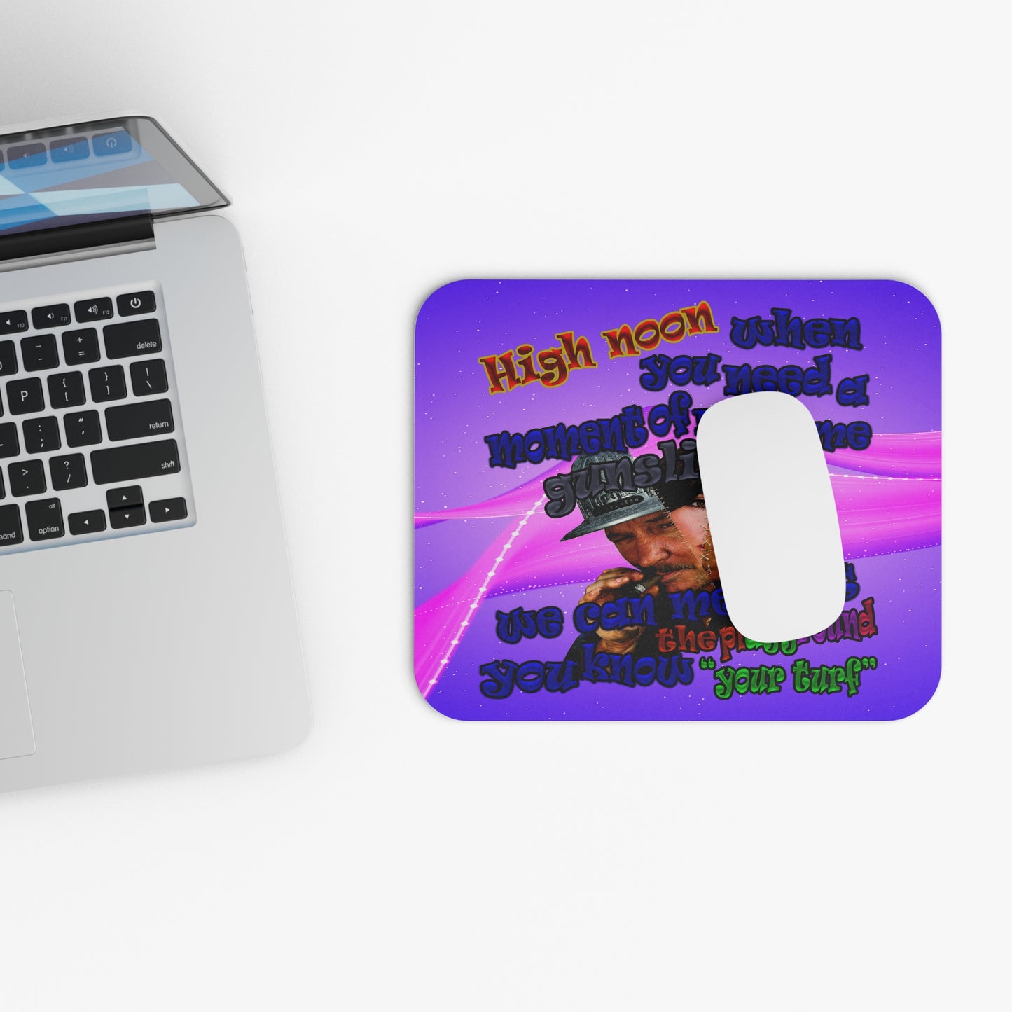 high noon - Mouse Pad (Rectangle) (purple-pink wave)