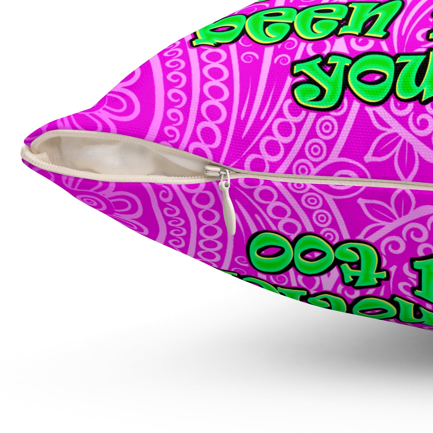 noticed you noticing - Spun Polyester Square Pillow - (pink swirl)