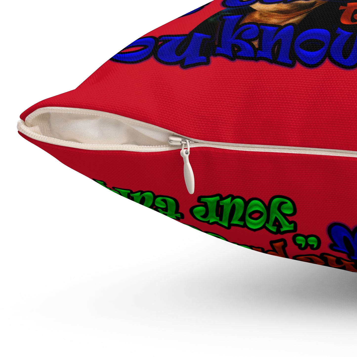 high noon - Spun Polyester Square Pillow - (dark red)
