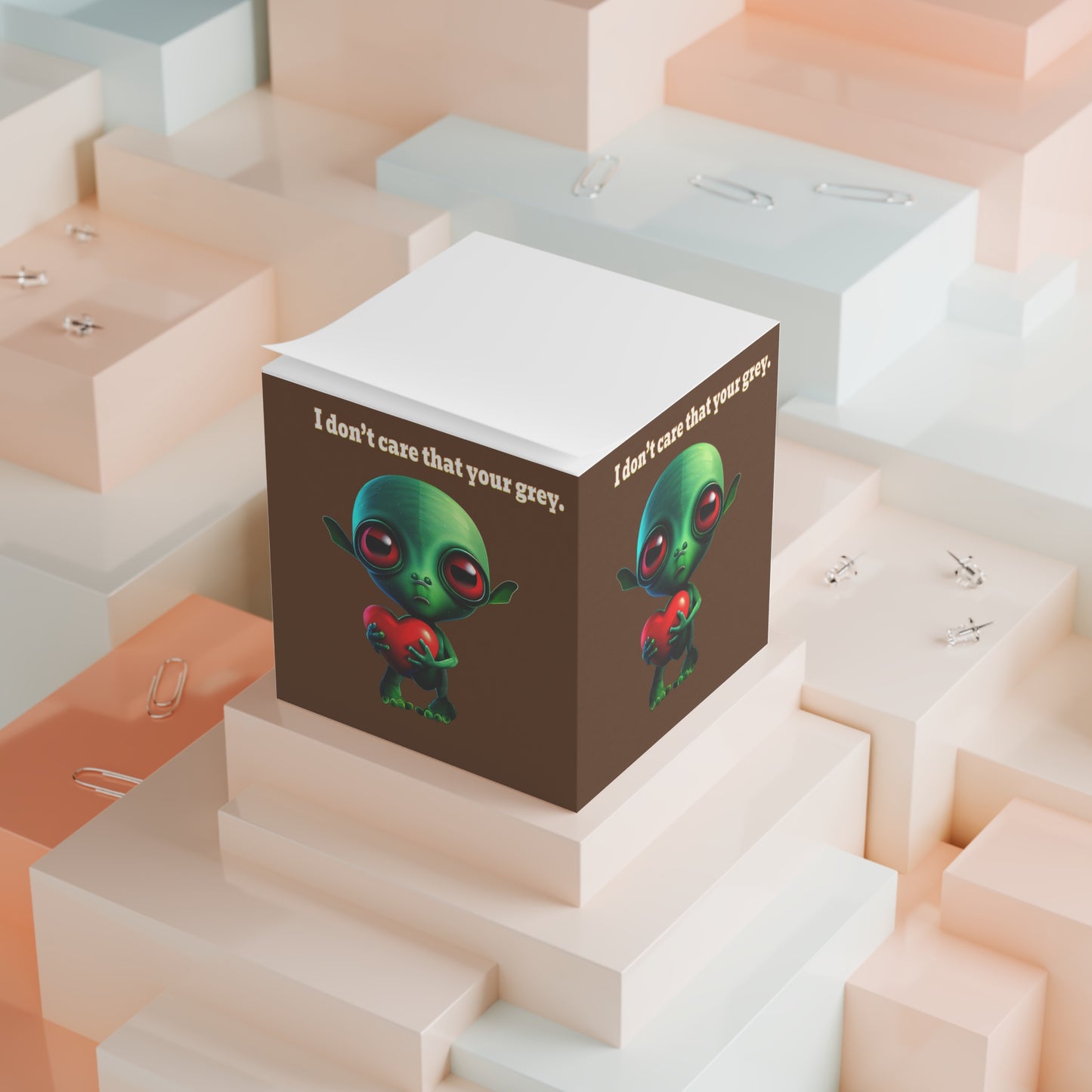 I don't care that your grey - note cube (brown)