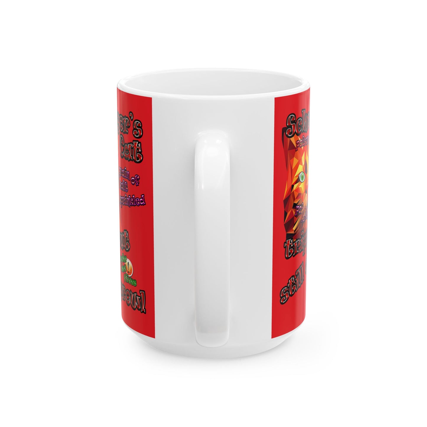 schrodinger's cat - White Mug (red)
