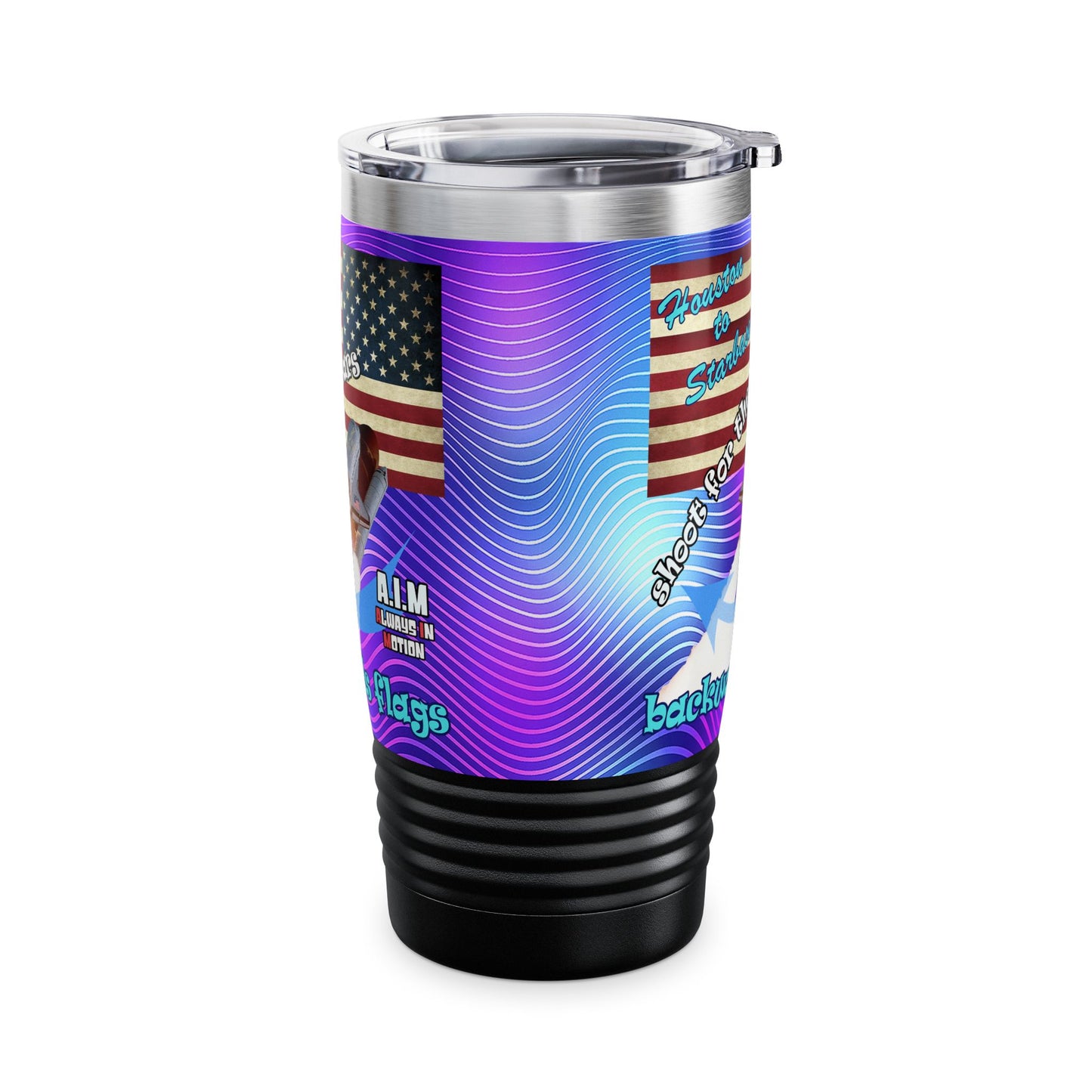 shoot for the stars - Ringneck Tumbler, 20oz (purple wave)