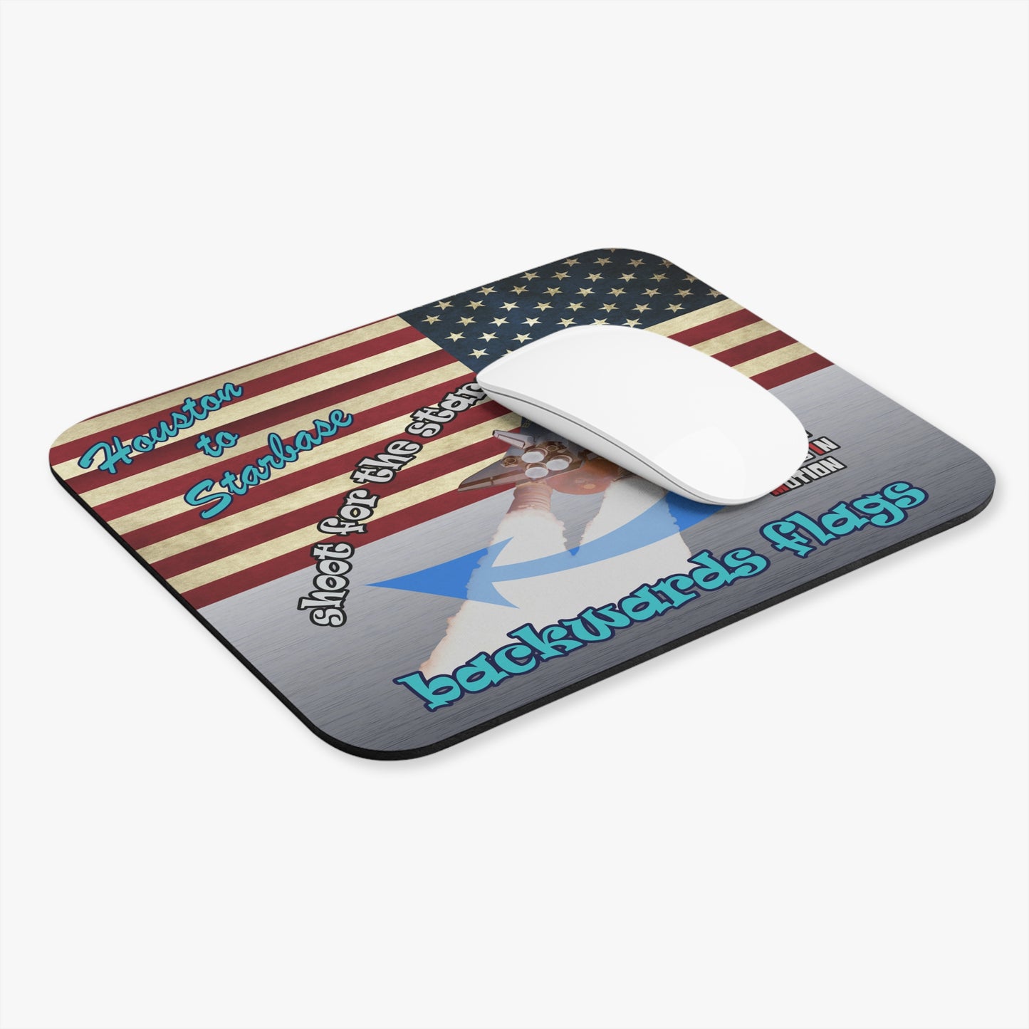 shoot for the stars - Mouse Pad (Rectangle) - (brushed nickel)