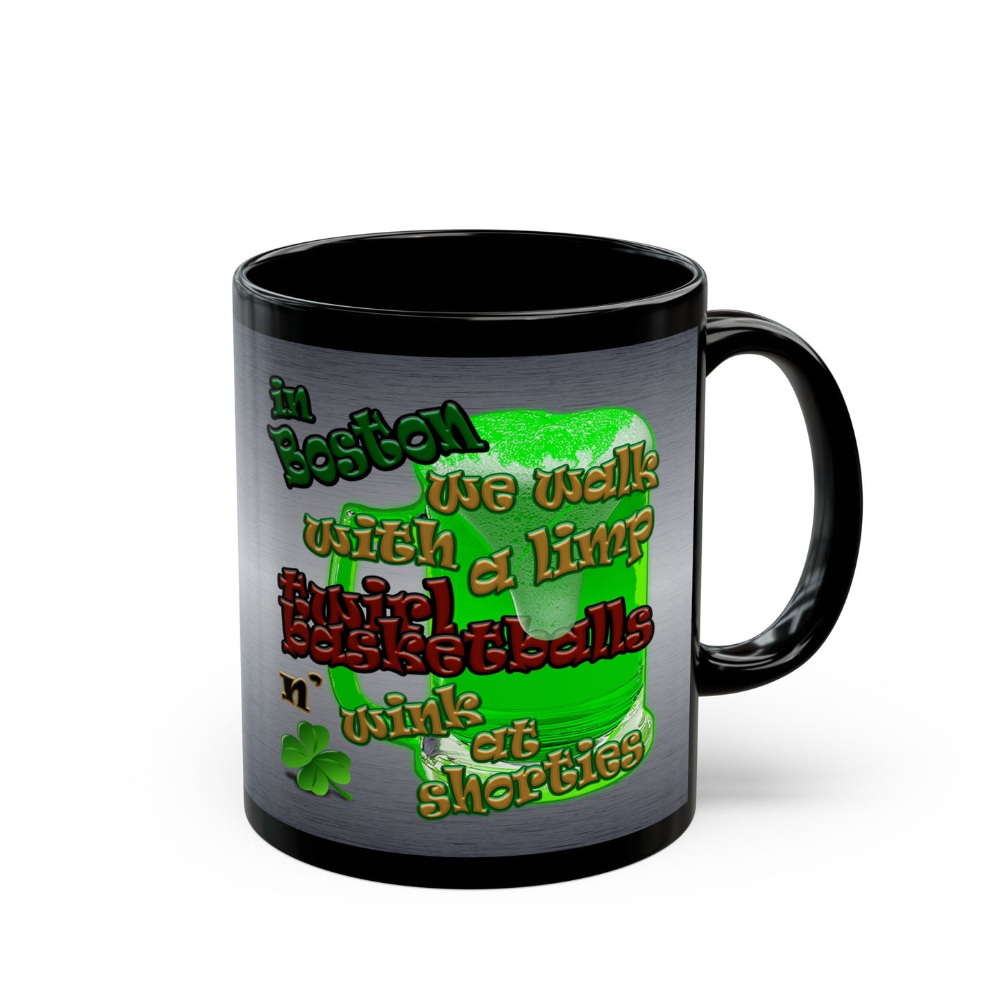 celtics logo - Black Mug (brushed nickel)