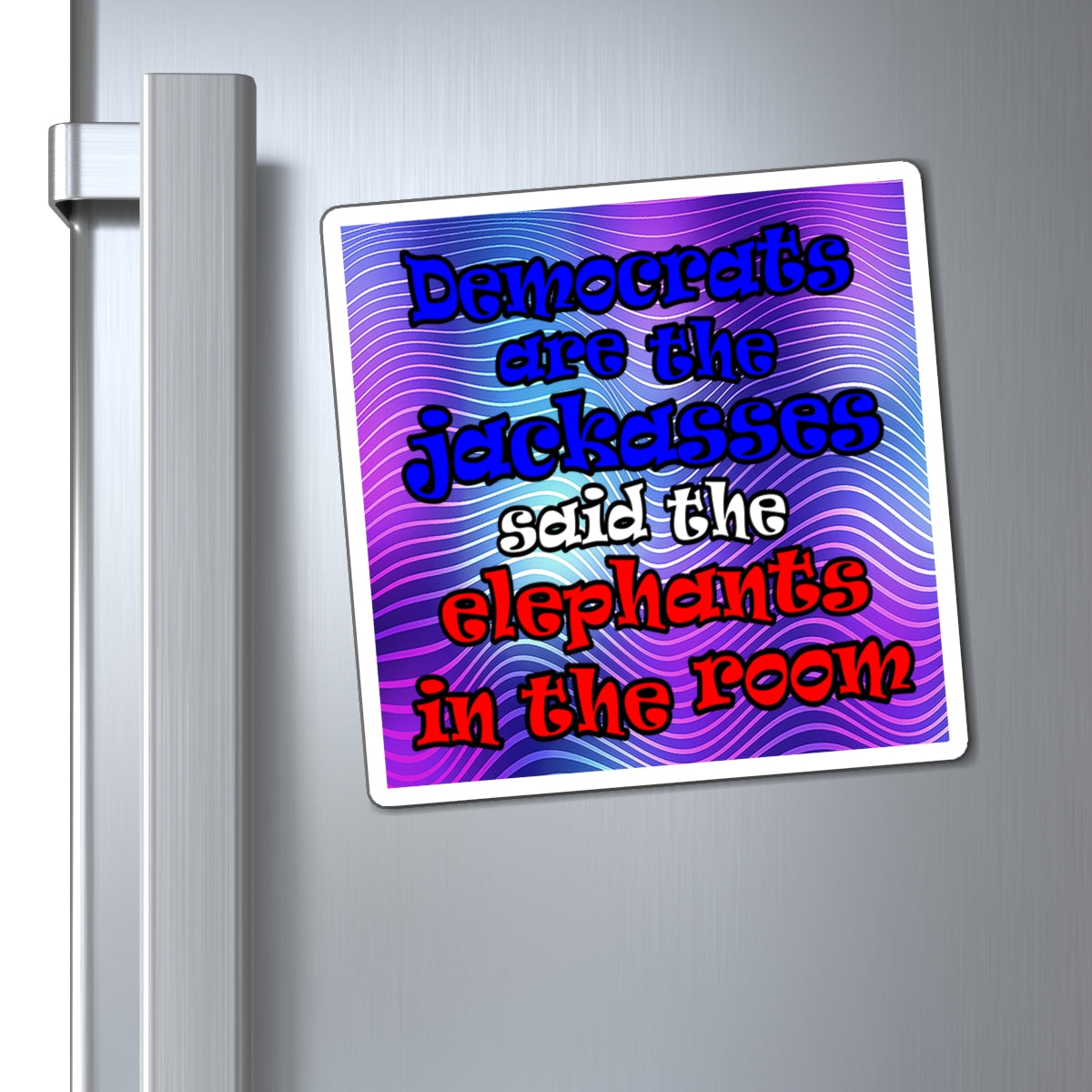donkeys and elephants - Magnets - (purple wave)