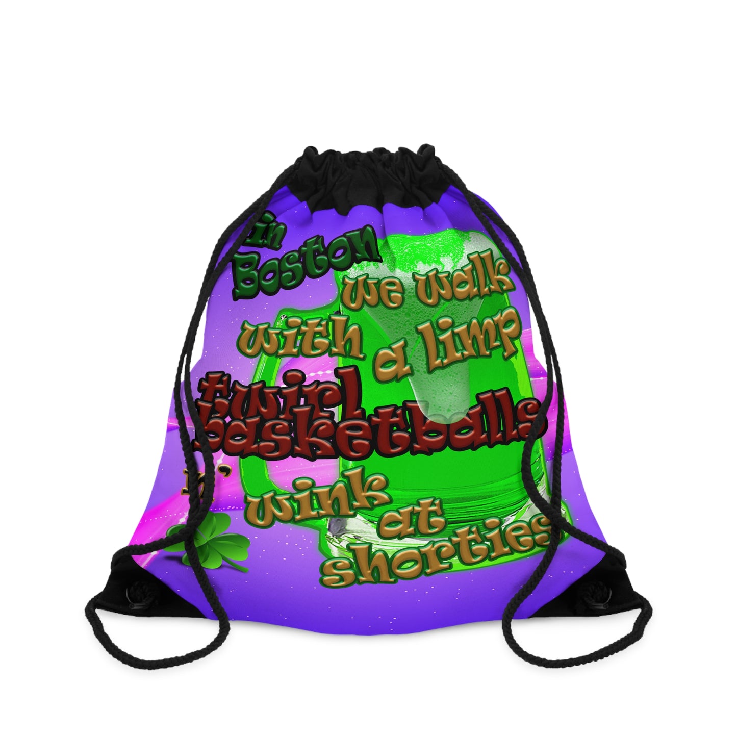 celtics logo - Drawstring Bag (purple-pink wave)