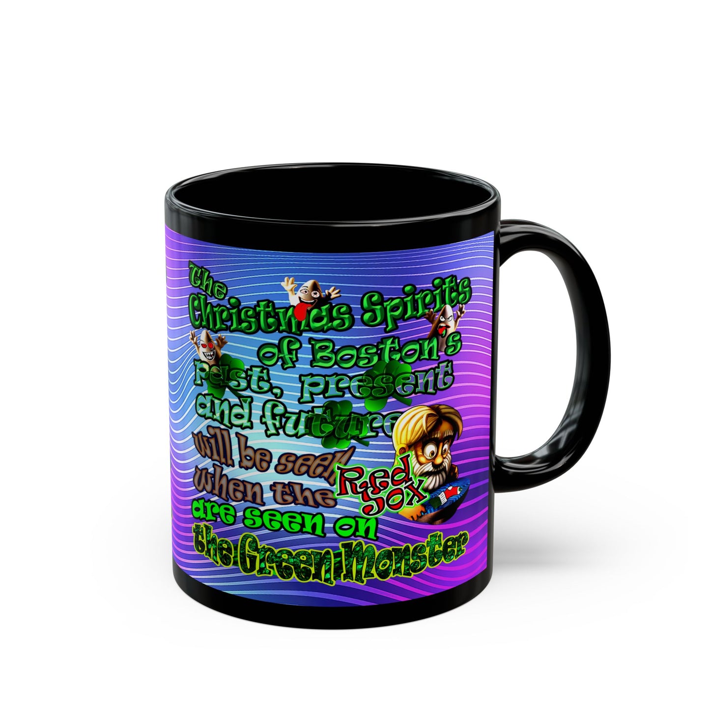 christmas spirits of boston - Black Mug (purple wave)