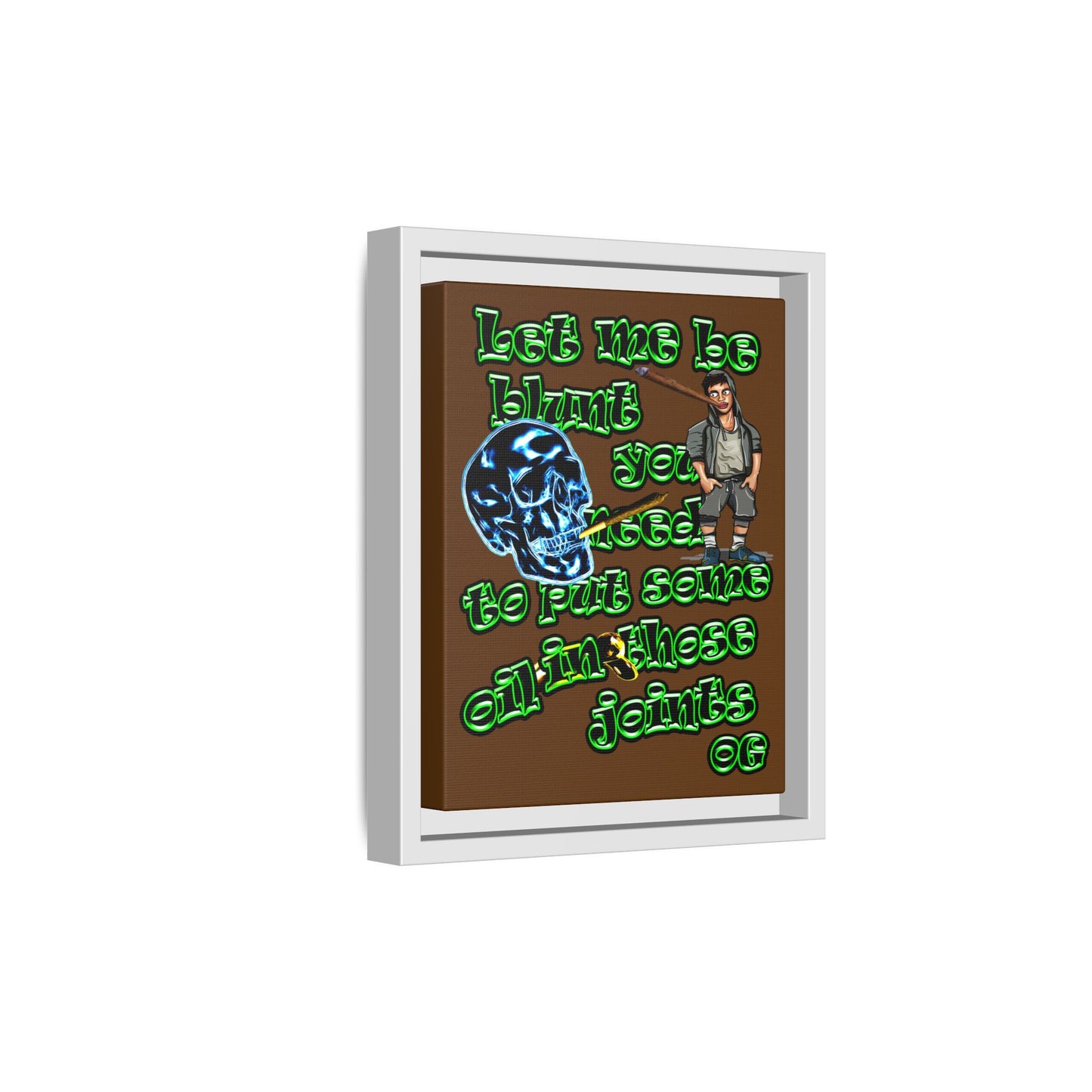 og - framed canvas art (brown)