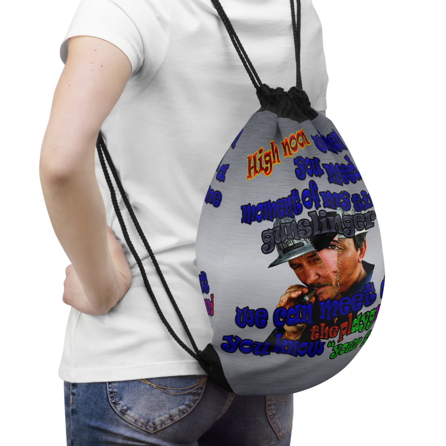 high noon - Drawstring Bag (brushed nickel)