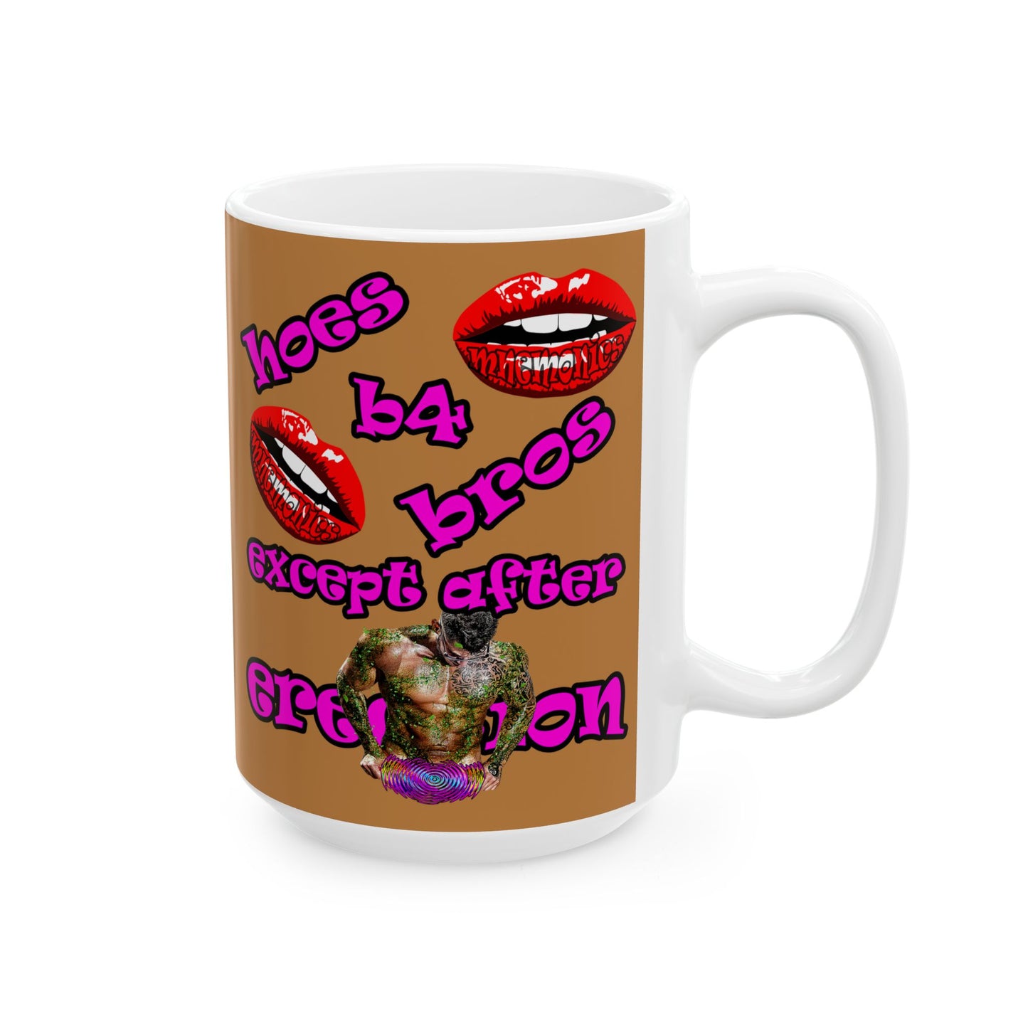 hoes b4 bros - White Mug (light brown)