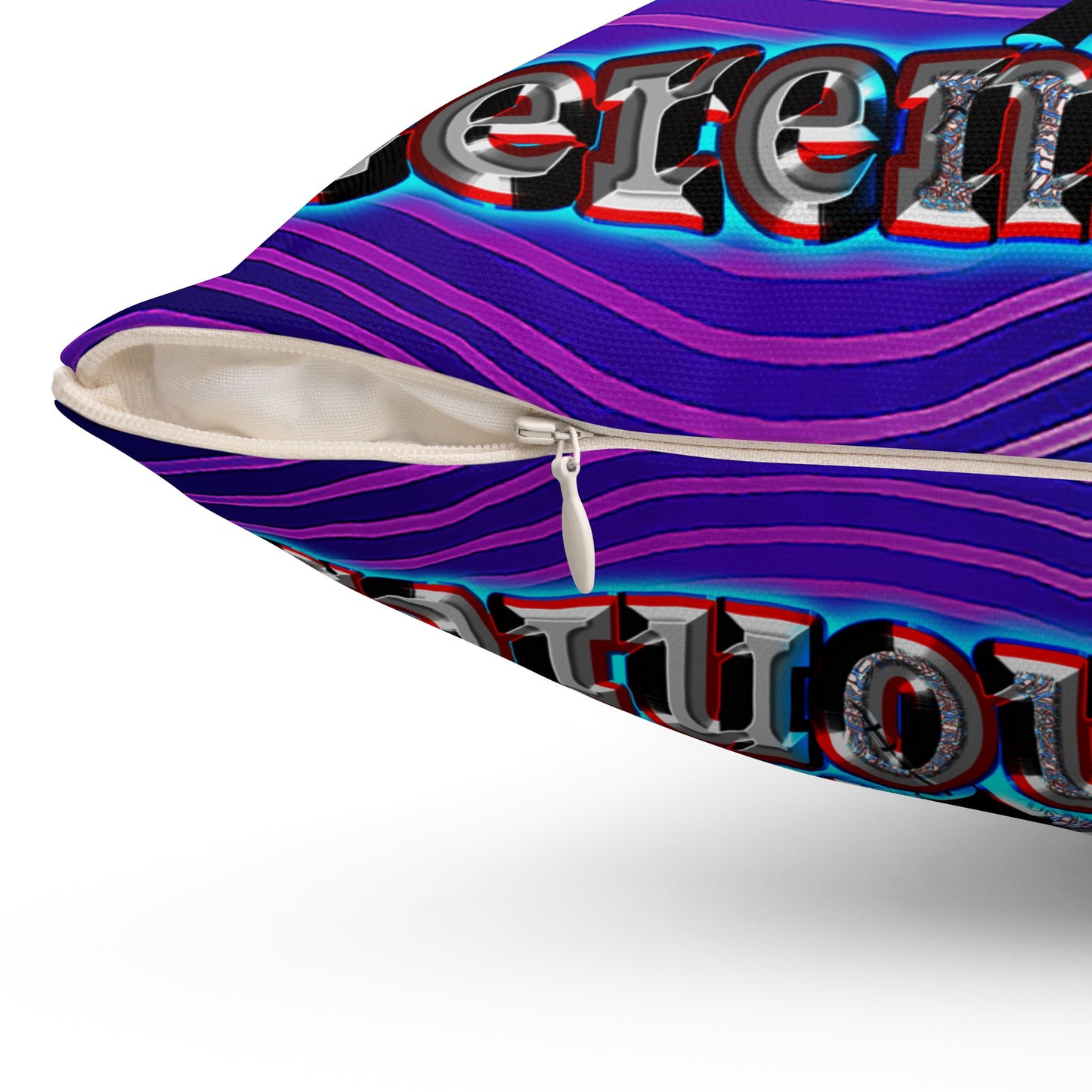 em cee squared - Spun Polyester Square Pillow - (purple wave)