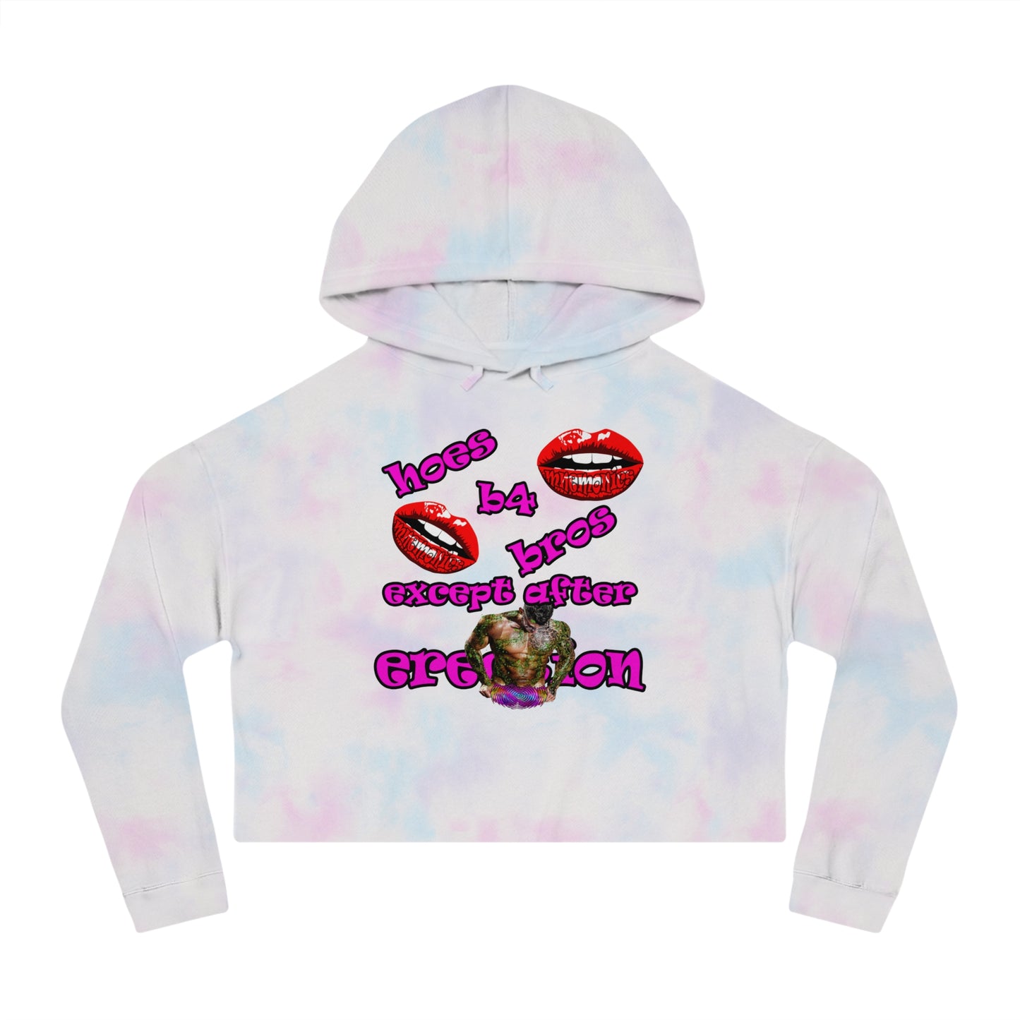 hoes b4 bros - Women’s Cropped Hooded Sweatshirt