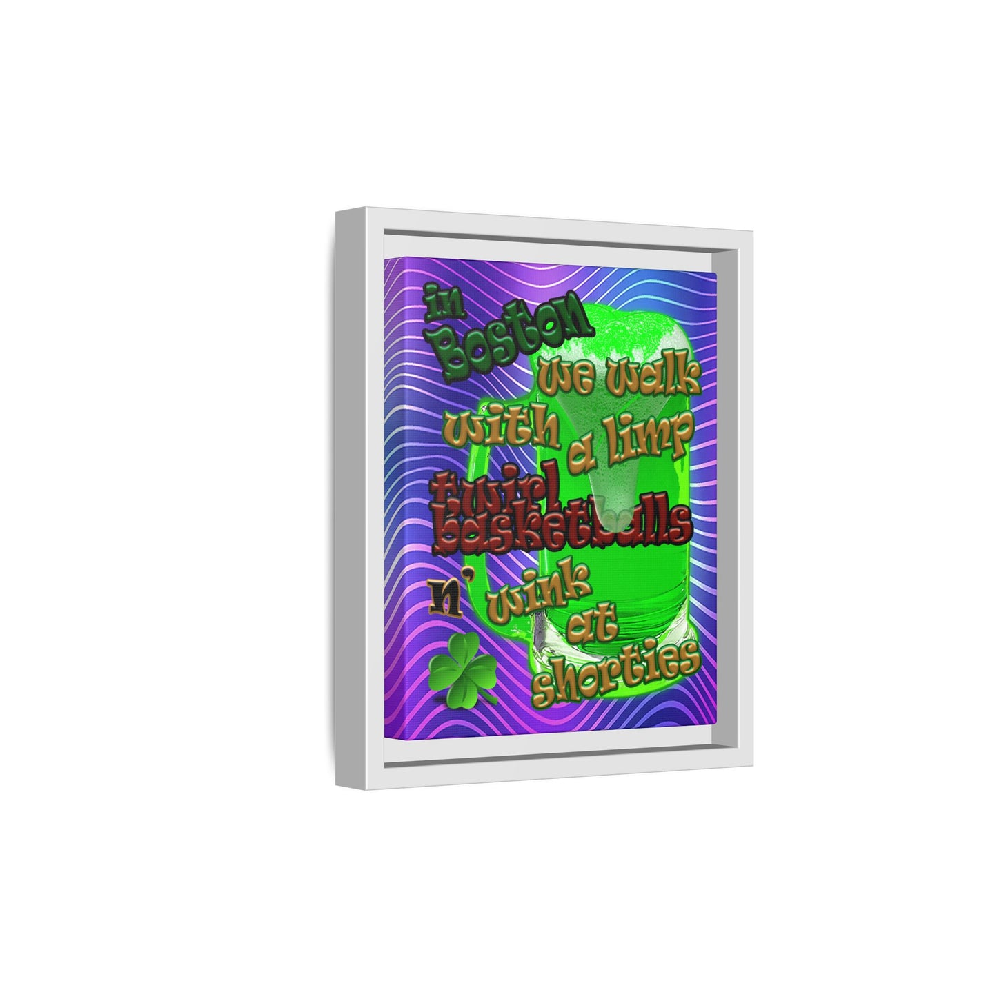 celtics logo - framed canvas art (purple wave)