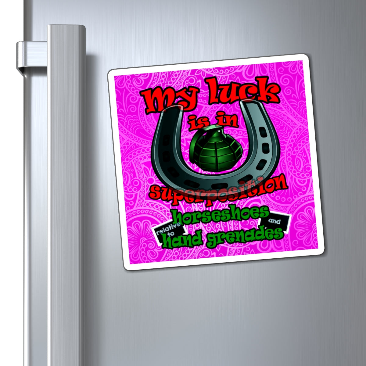 my luck - Magnets - (pink swirl)