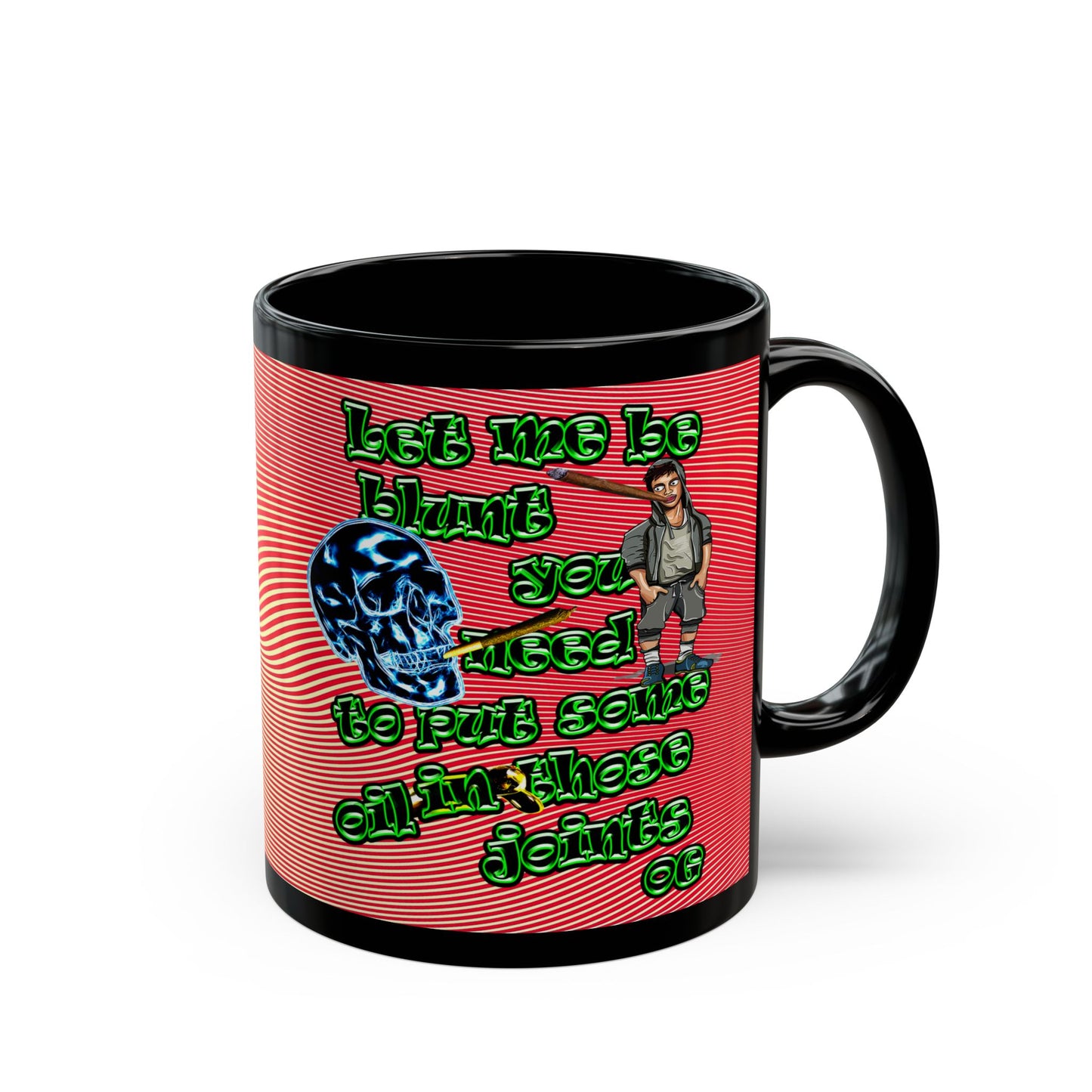 og - Black Mug (yellow-orange wave)