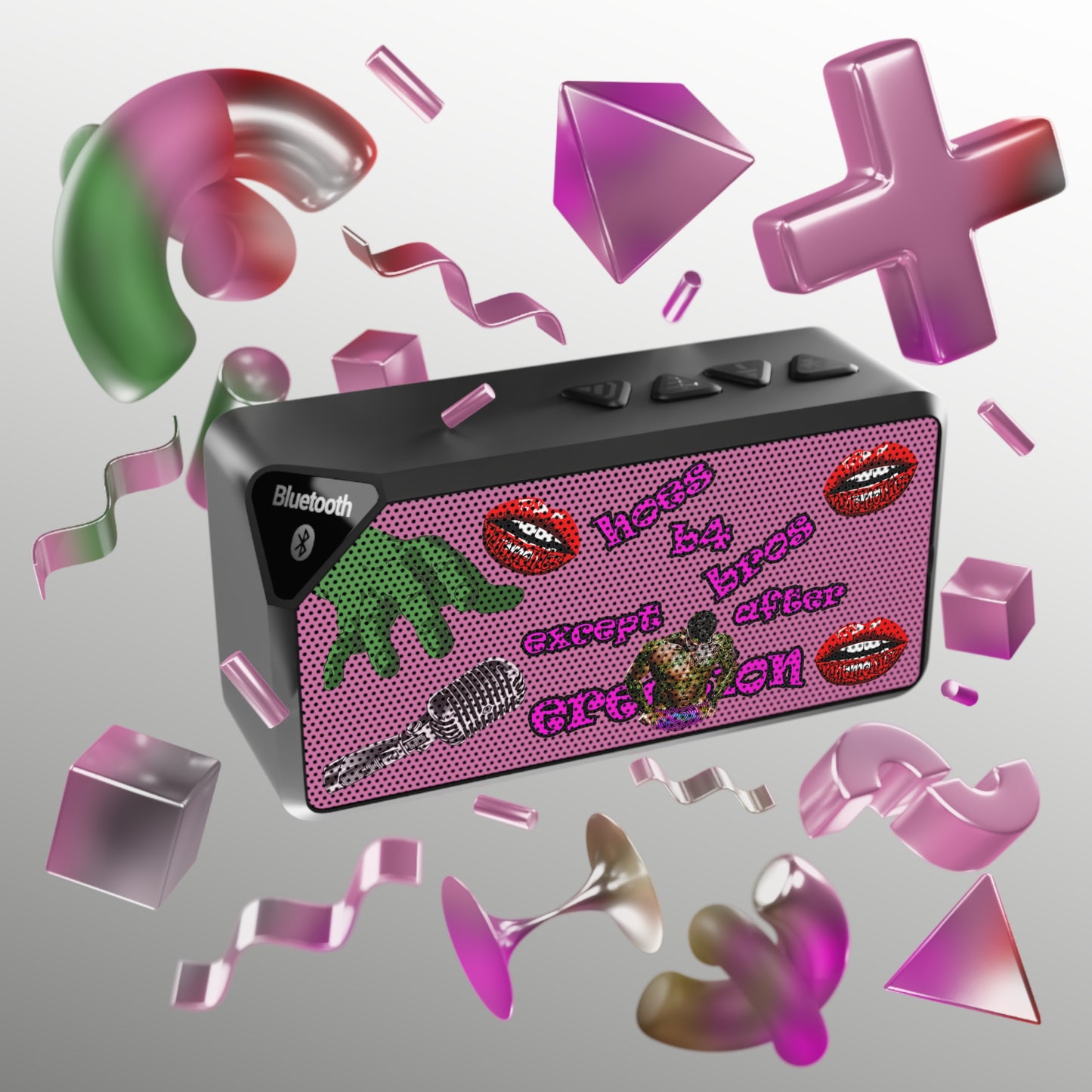 hoes b4 bros - Jabba Bluetooth Speaker (light pink)