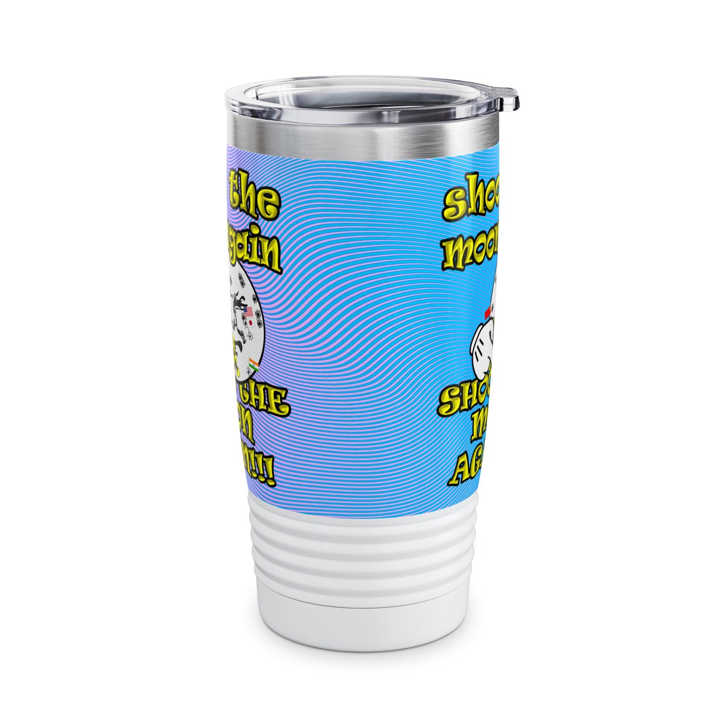 shoot the moon again - Ringneck Tumbler, 20oz (light blue-purple wave)