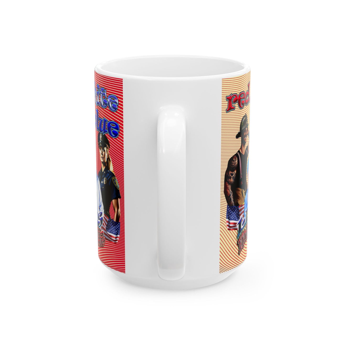rw&b lives matter - White Mug (yellow-orange wave)