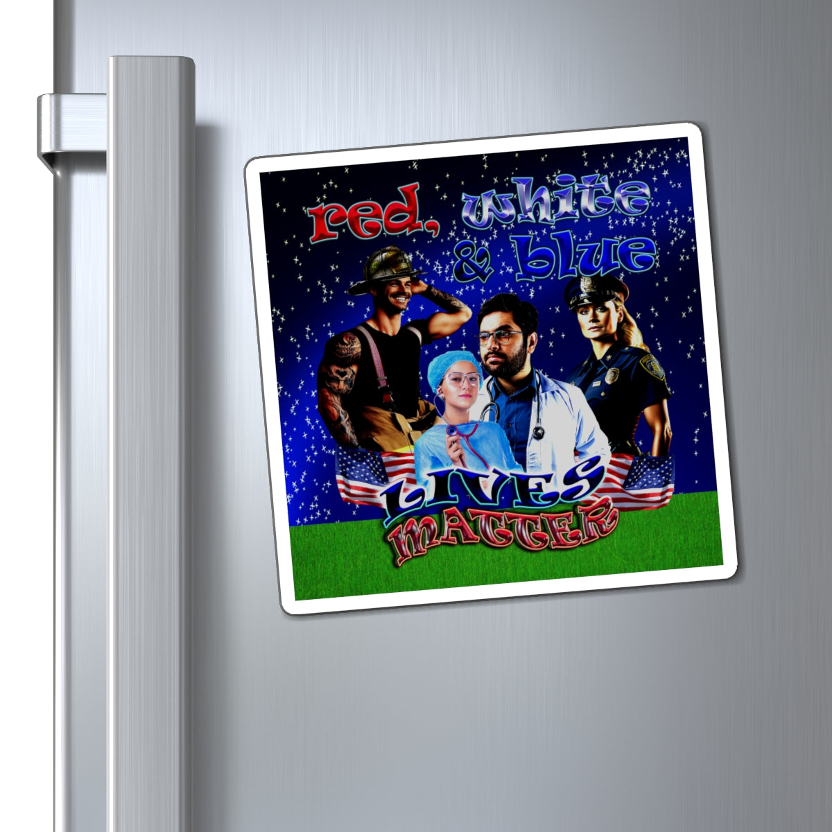 rw&b lives matter - Magnets - ('snoops' background)