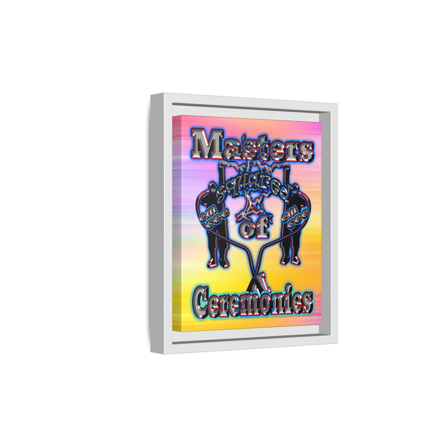 em cee squared - framed canvas art (color blur)