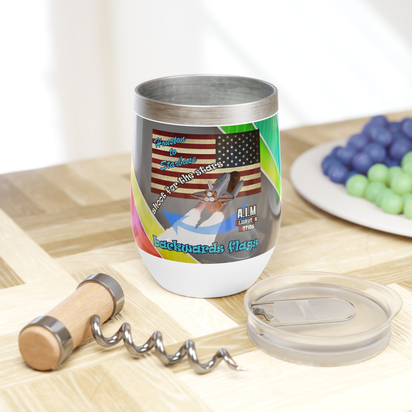 shoot for the stars - Chill Wine Tumbler (rainbow split)