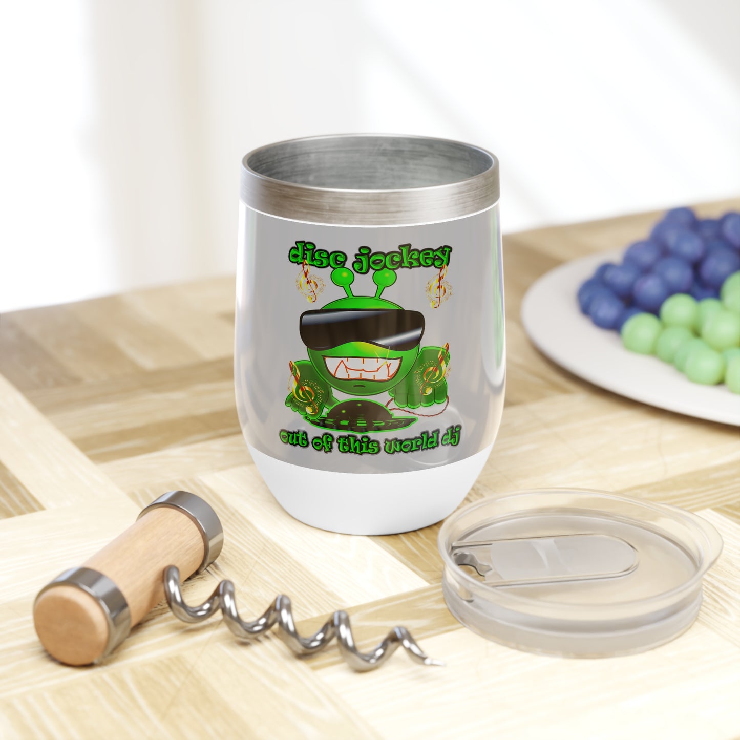 disc jockey - Chill Wine Tumbler (light grey)