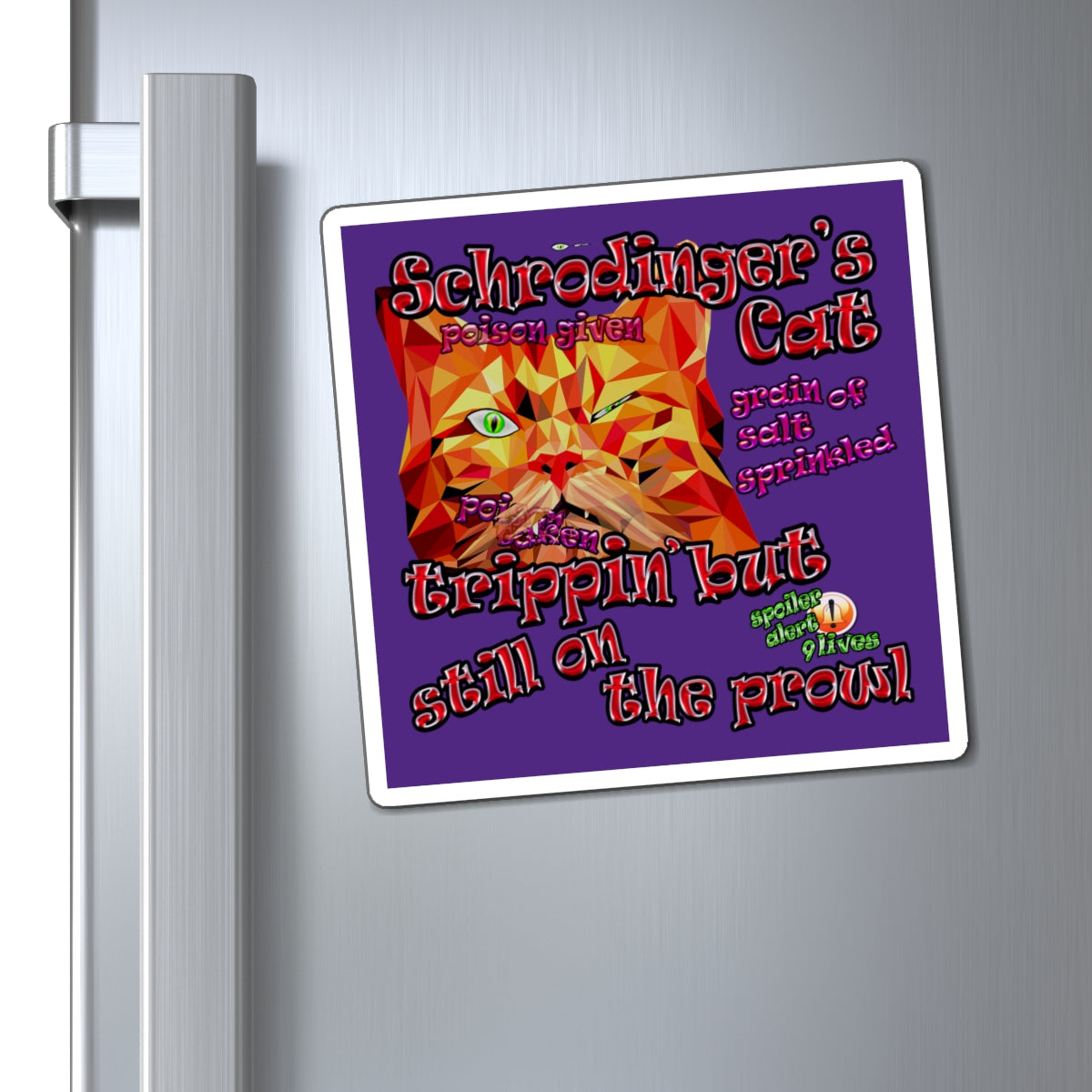 schrodinger's cat - Magnets - (purple)