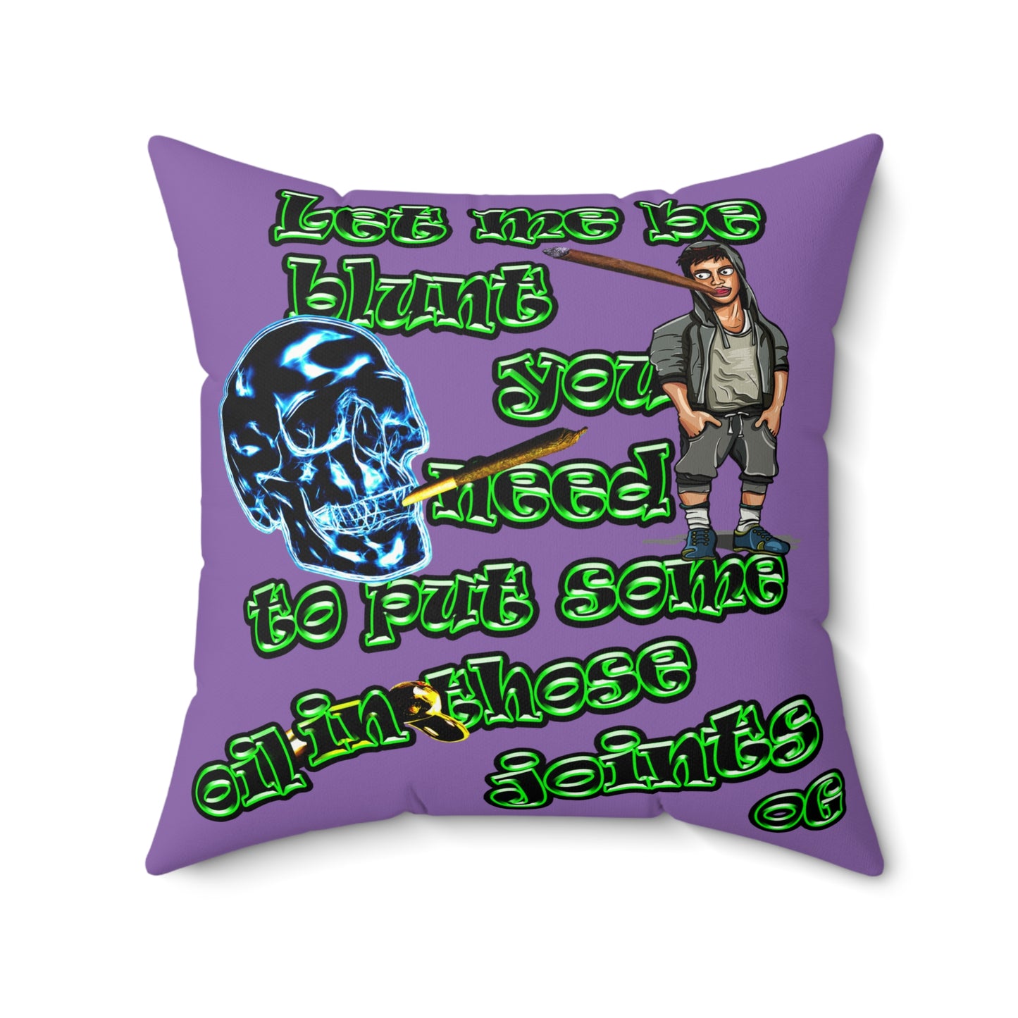 og - Faux Suede Square Pillow - (light purple)